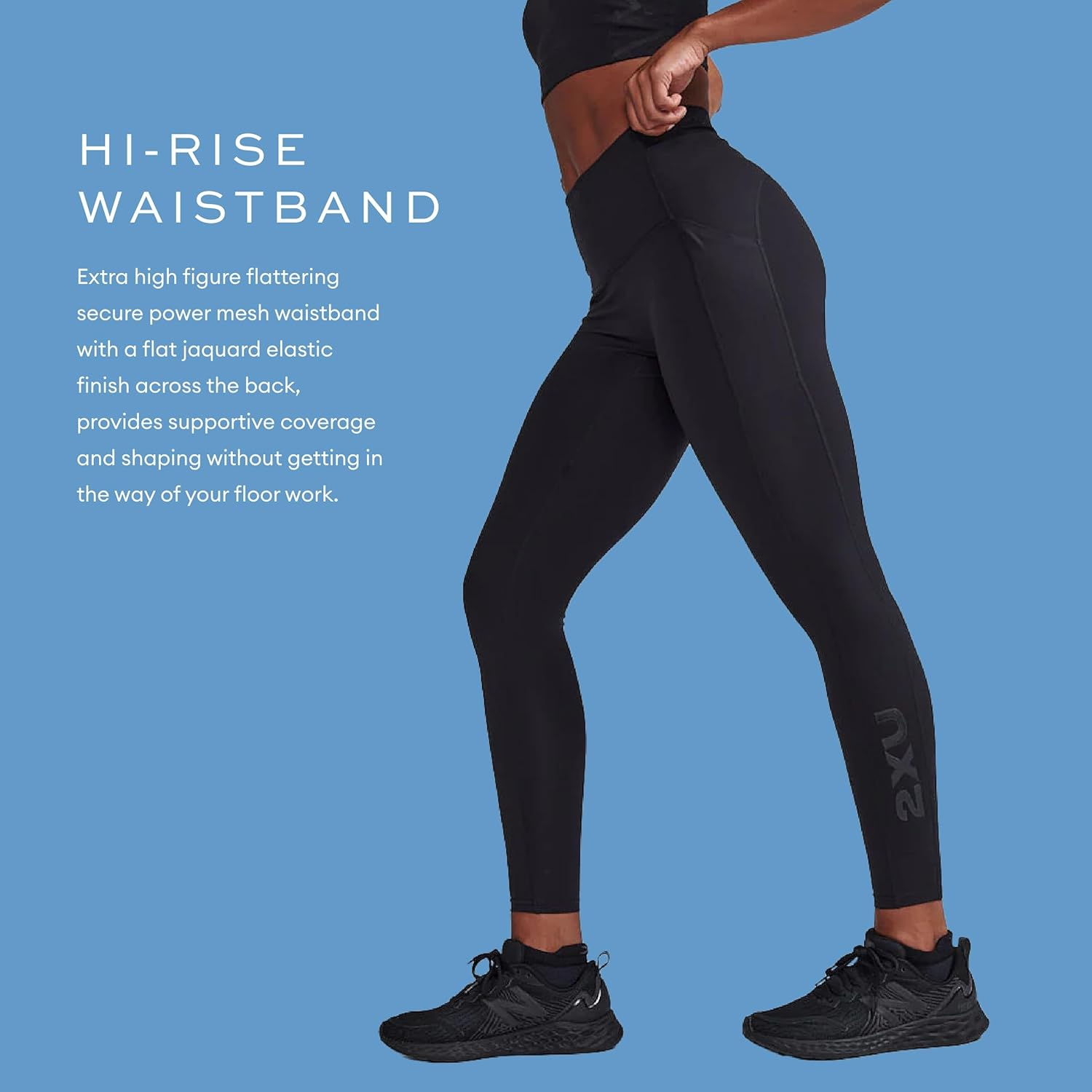 2XU Women'S Form Stash Hi-Rise Compression Tight - Performance Activewear for Training, Improved Recovery - Black/Black image number 5