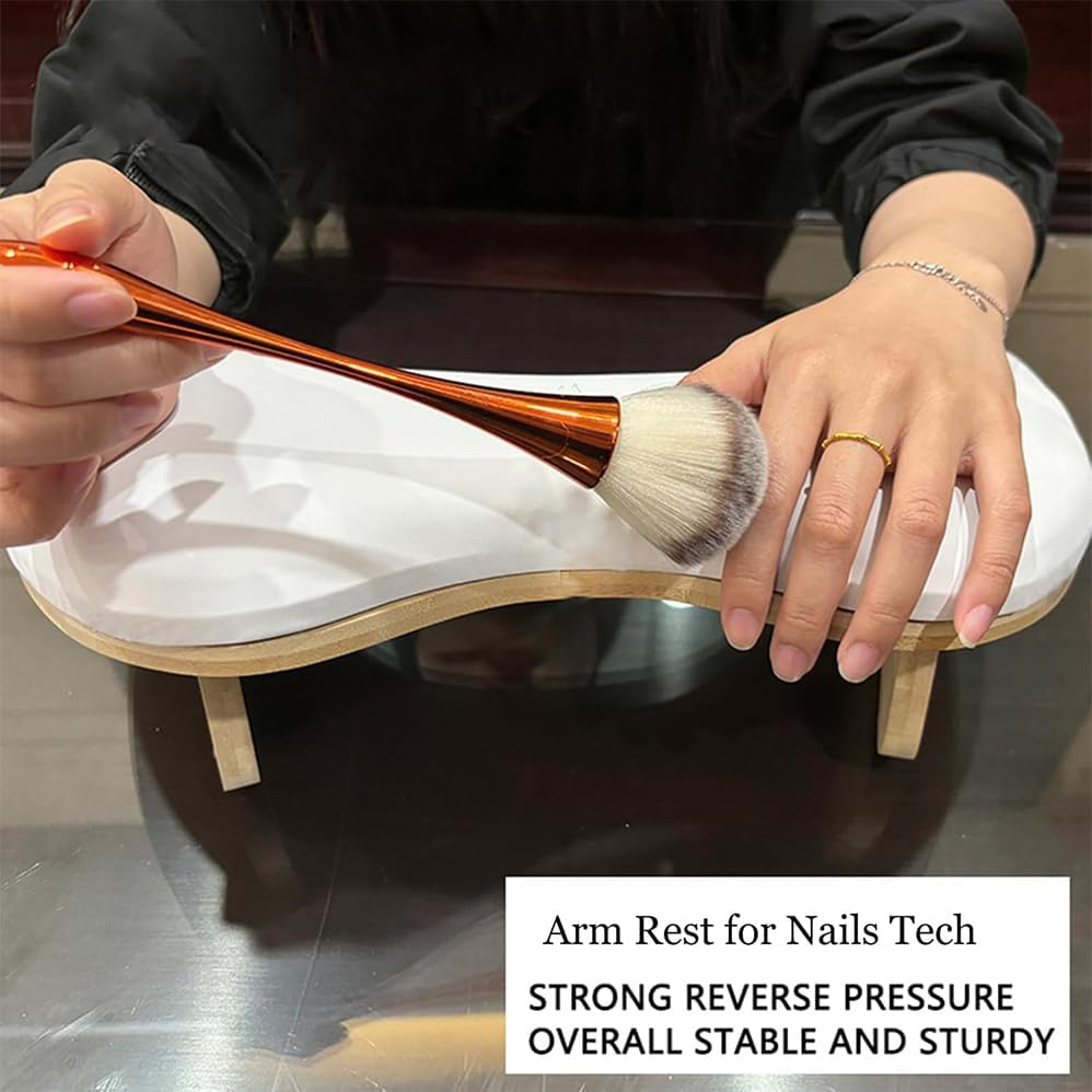 U-Shaped Arm Rest for Nails Tech,Professional Soft PU Leather Hand Cushion with Wood Legs,Nail Hand Rest for Nail Tech Must Haves,Comfortable Ergonomic Arm Support for Gel Polish,Nail Art image number 3