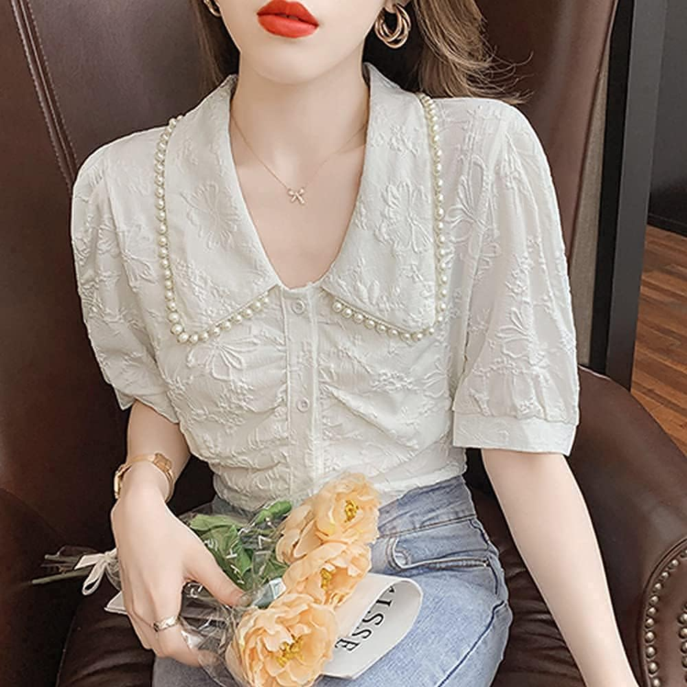 FQTANJU 33Ft Ivory Pearl Bead Garland - 8Mm round ABS Craft Beads - White image number 7