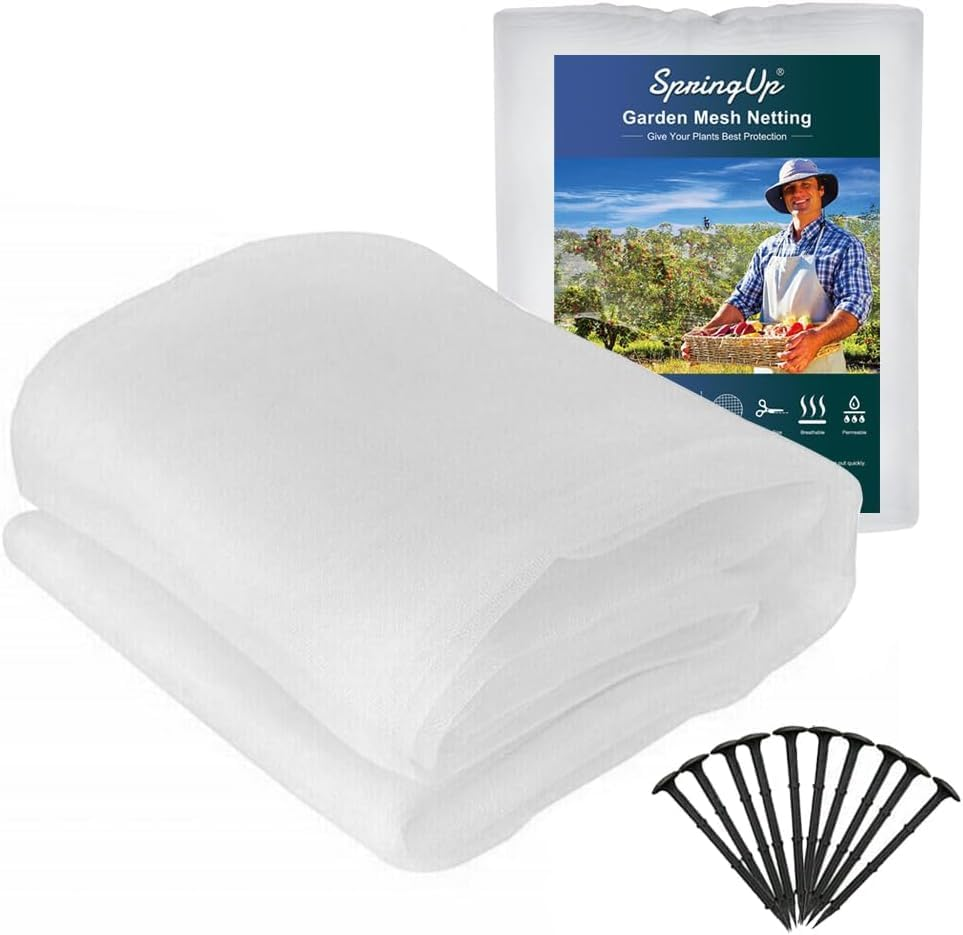 Springup Garden Netting Plant Mesh, Pest Barrier, Floating Row Covers Ultra Fine Mesh Protection Netting Bird Barrier for Vegetables, Strawberry, Flowers, Fruits, DIY Crafts, 10 Sizes (10X2.5M) image number 5