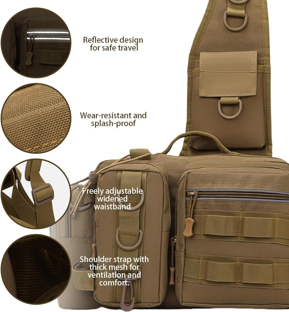 Fishing Storage Bag,Fishing Backpack,Single Shoulder Fishing Bag,Fishing Tackle Gear Storage,For Outdoor Fishing Activities, Fishing Gear Storage Ect. image number 5