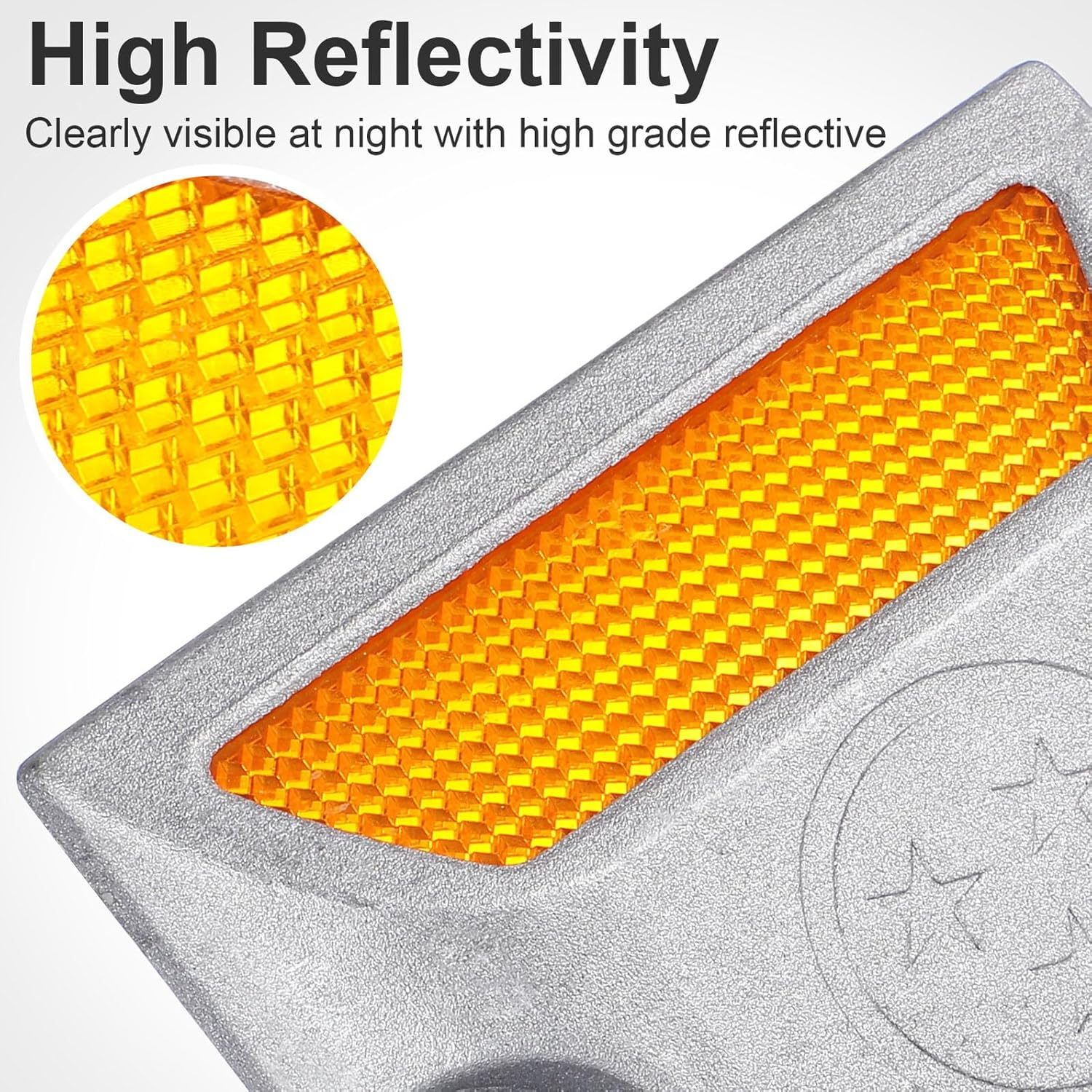 2Pcs Reflective Road Pavement Marker Driveway Marker Reflectors Road Studs Reflective Aluminum Track Nails for Driveway Emergency Roadside Reflectors image number 2