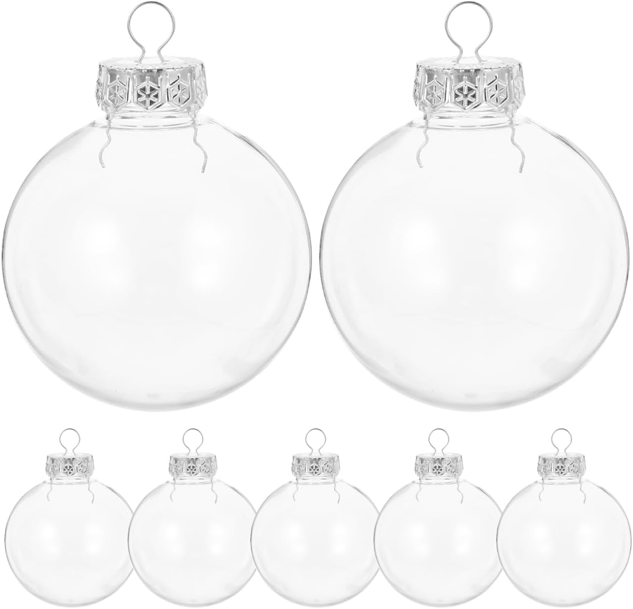 SEWACC 20Pcs Clear Plastic Fillable Ball Ornament Set 8Cm Holiday Ornaments Transparent Christmas Decoration Baubles for Xmas Tree Home Decor Party Wedding image number 4