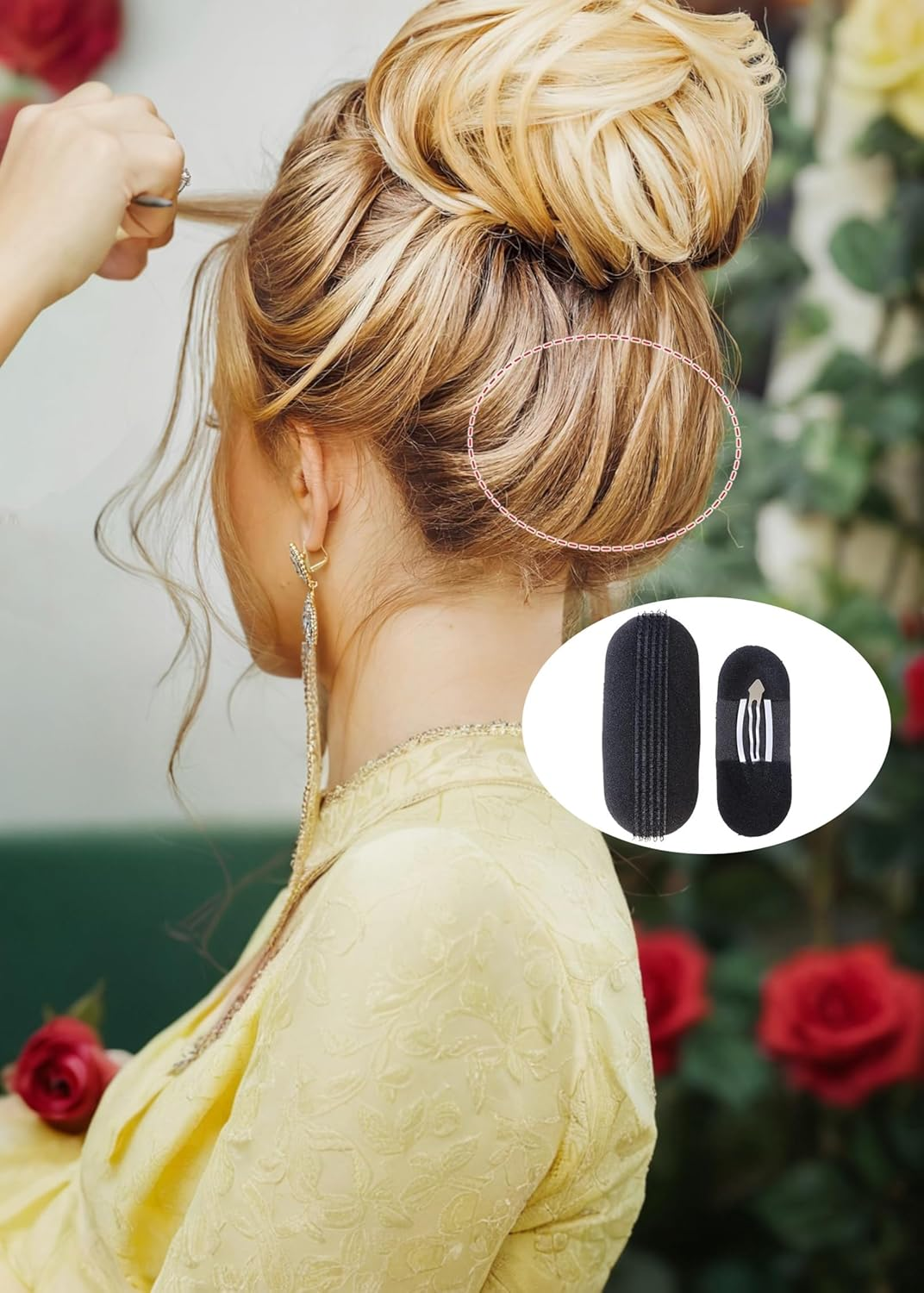 14 Pcs Sponge Volume Hair Pads Set - Bump It up Inserts, Invisible Hair Styling Tools, Easy Hair Styling Accessories for Women and Girls - Add Volume and Easily Create the Great Bun image number 5