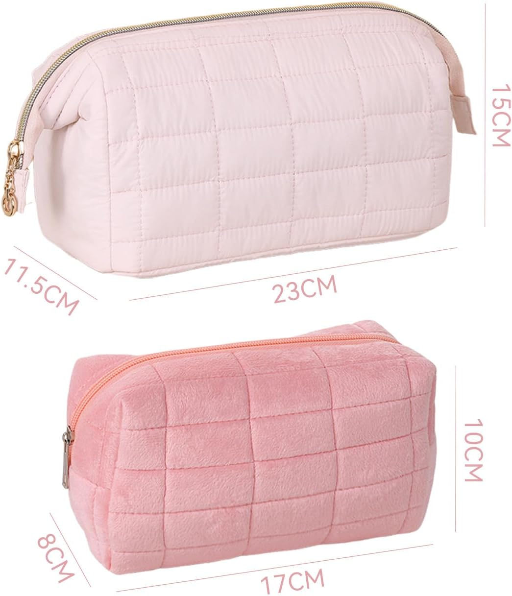 2 Pieces Simple Makeup Bag, Portable Makeup Bag, Travel Bag, Waterproof Makeup Bag, Large Capacity Makeup Bag image number 2