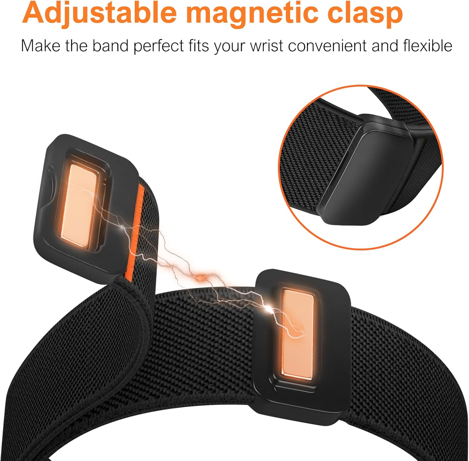 CHORTAU Magnetic Nylon Bands for Apple Watch Band Ultra/2 49Mm 46Mm 45Mm 44Mm 42Mm 41Mm 40Mm 38Mm Men Women,Stretchy Fabric Elastic Sport Strap Wristband for Iwatch Series 10 9 8 7 6 5 4 3 SE Ultra/2