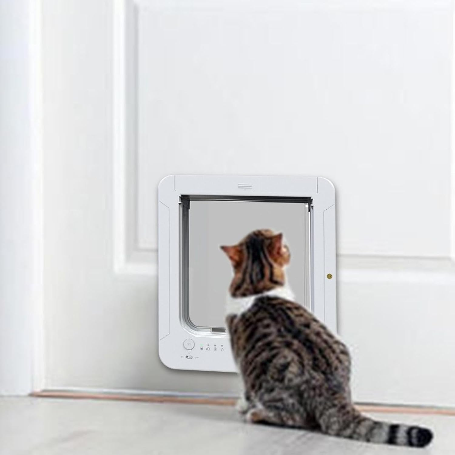 Focket Smart Cat Door for Interior and Exterior, Automatic Sensing Microchip Pet Door with 2 Collar Sensor and RFID Collar Sensor Activated Opening, Cat Flap for Door and Wall image number 3