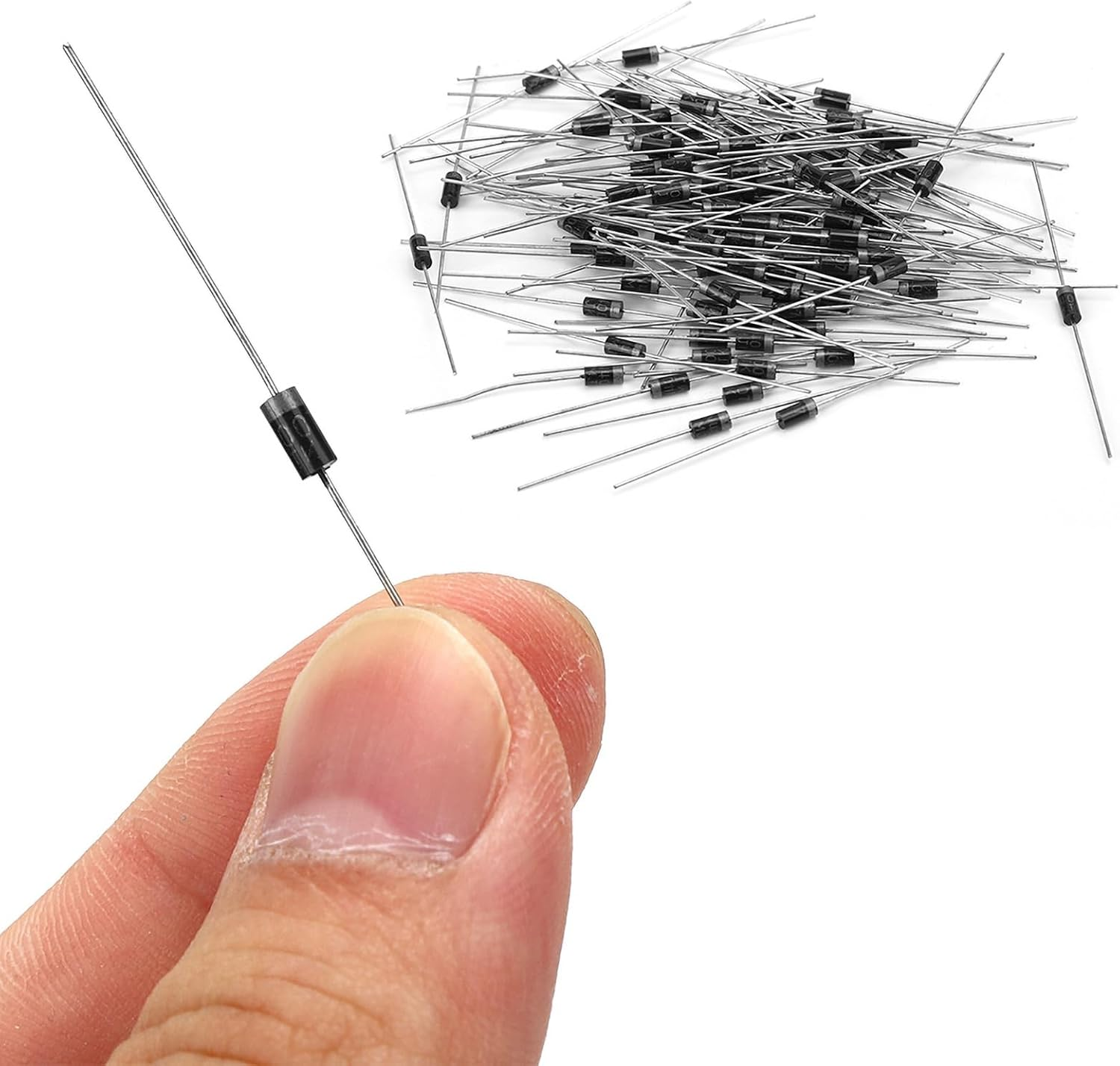 100Pcs 1N4007 1A High Voltage Rectifier Diodes, Large Capacity, Harmless, Replacement Part for Your Projects with Materials to Increase Service Life image number 1