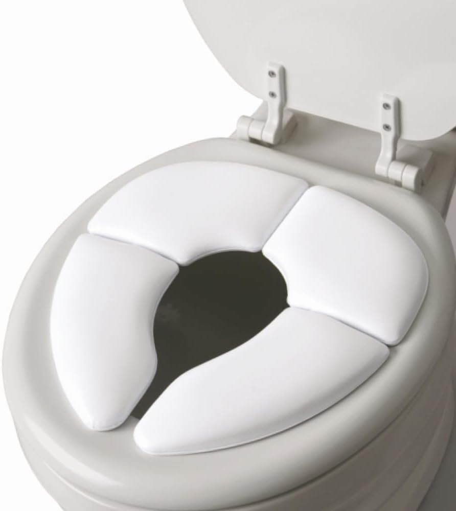 Babyu Cushie Traveller Folding Padded Toilet Seat + Milton Antibacterial Surface Wipes 30 Pack, White + Milton Antibacterial Tablets 30 Pack image number 3