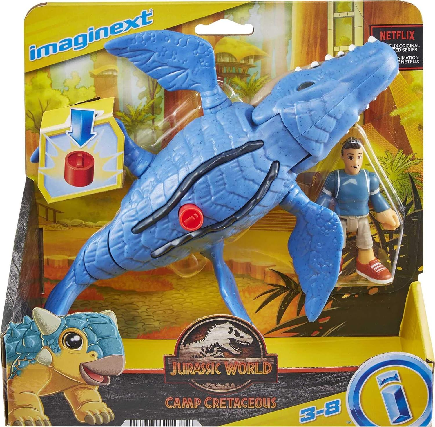 Fisher Price - Imaginext Jurassic World Camp Cretaceous Mosasaurus & Kenji