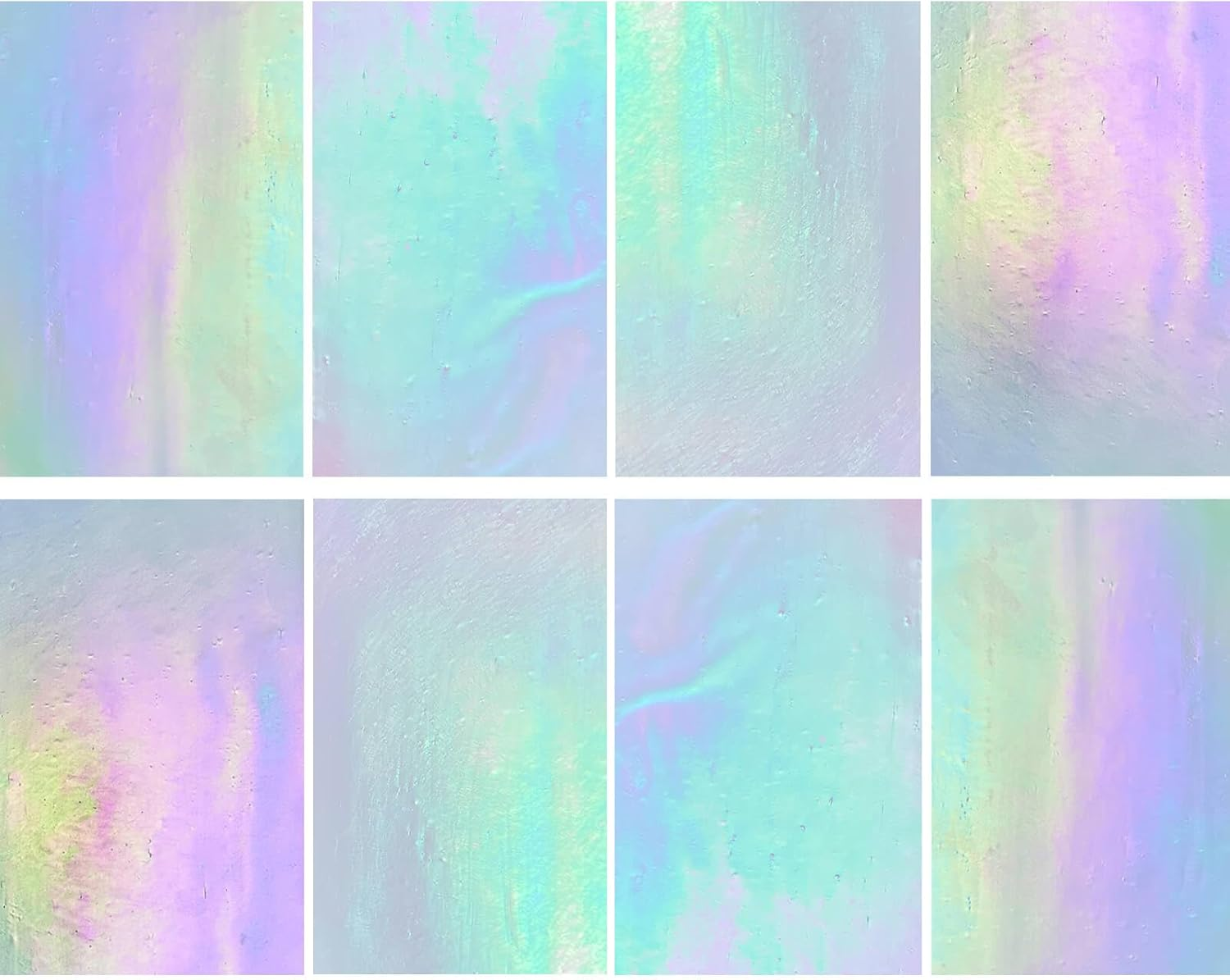 LITMIND 8 Sheets of Stained Glass Sheets, 4X6 Inch Glass Mosaics Tiles for Crafts, Ripple Cathedral Textures Art Large Stain Glass Sheets for Stained Glass Projects (Translucent)