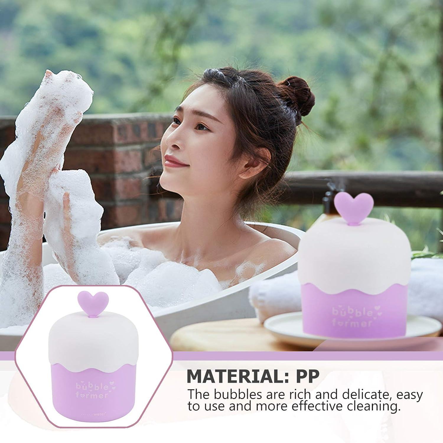 DOITOOL Face Wash Foam Maker Facial Cleanser Foam Cup Whip Bubble Maker Foam Whip Maker Facial Skin Cleansing Care for Home Travel Purple image number 5