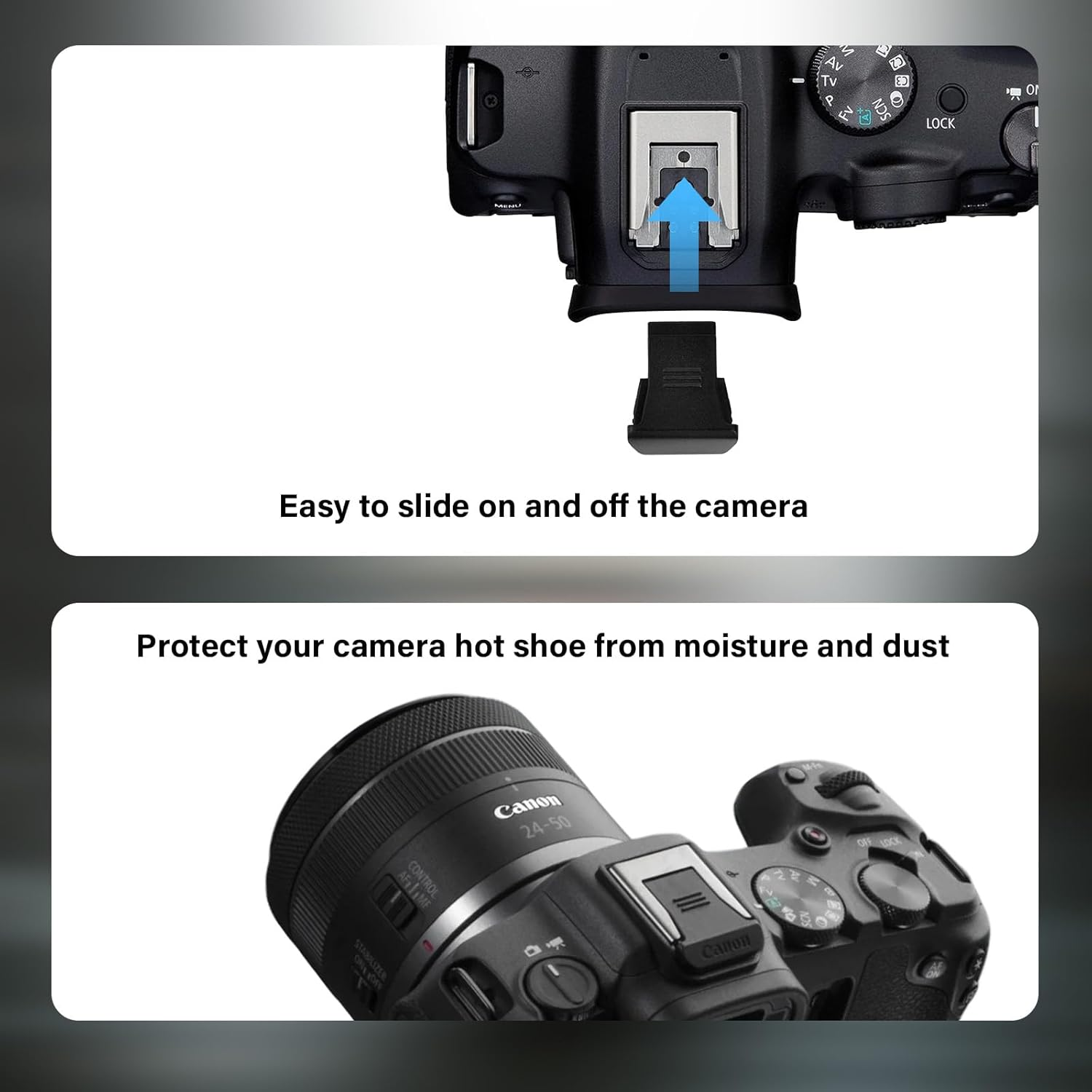 VOVMOEYA EOS R100 Camera Case Accessories Kit - Silicone Protective Case for Canon Eos R100 & LCD Screen Protector for Canon R100[2 Packs] & Camera Hot Shoe Cover for R100 image number 4