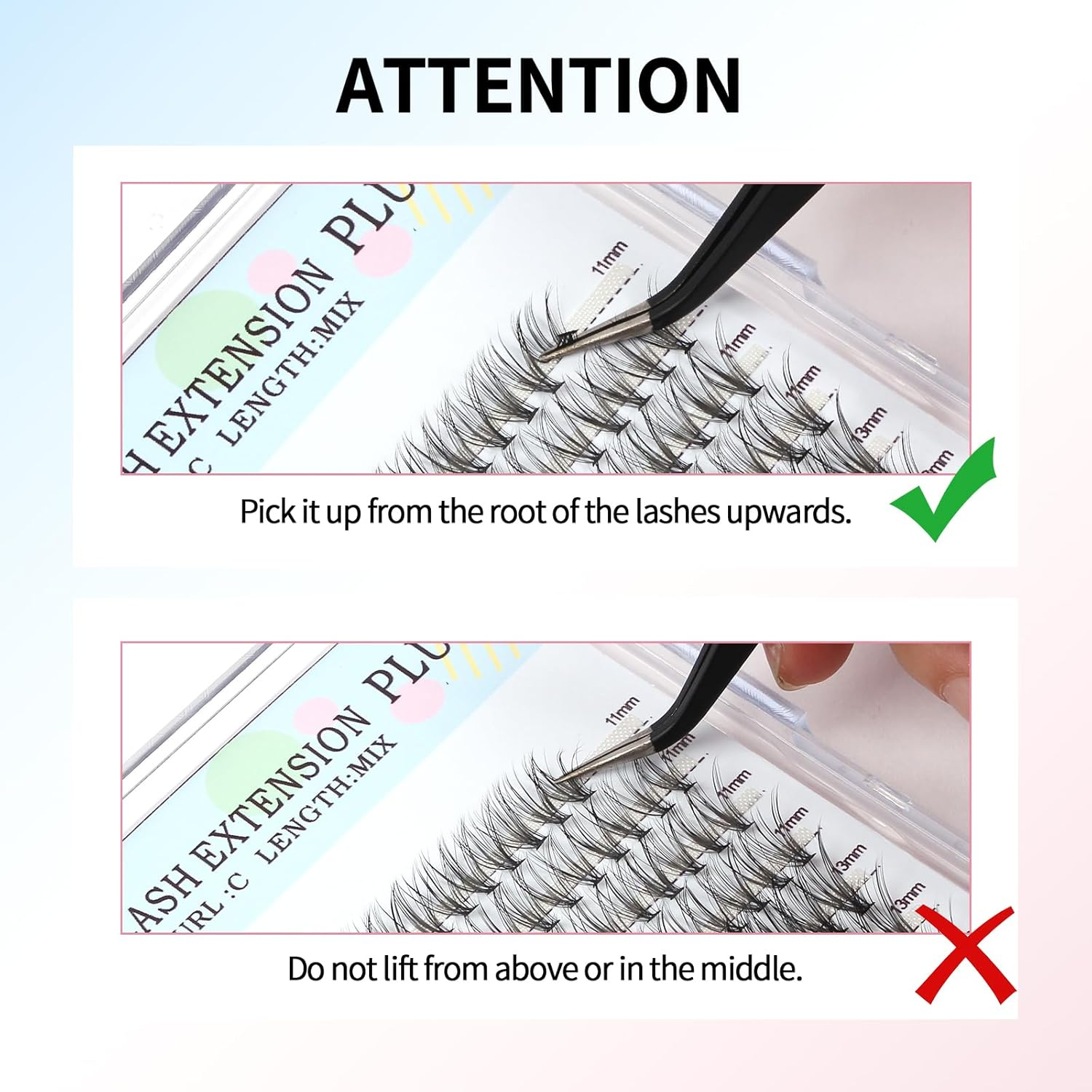 MAGEFY Fake Eyelashes 240 Clusters 11-15Mm Eyelash Expansion Cluster Mixed Tray Curling C Single Eyelash Cluster DIY at Home image number 2