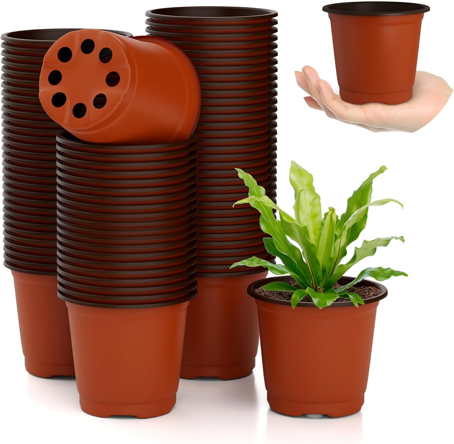Nursery Pots Planting Pots 4 Inch Plant Pot 100Pcs image number 2