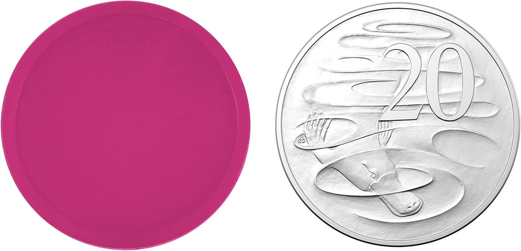 100 Dark Pink Tokens Made from Recycled Plastic | Tokens Chips Counters Bingo Poker Board Games | Reward and Drink Tokens image number 1