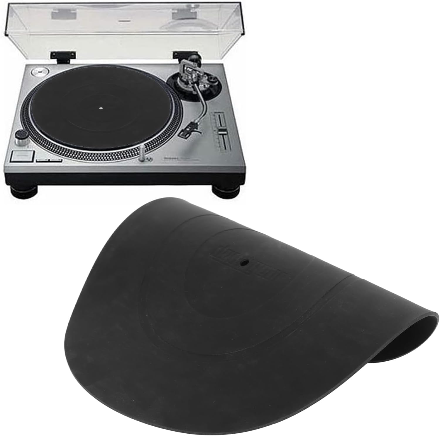 Turntable Platter Mat, Vinylrecord Rubber Turntable Slip Mat Vibration Reduction with Non Slip Slot, Universal Turntable Slipmat Pad for All LP Vinylrecord Players image number 2