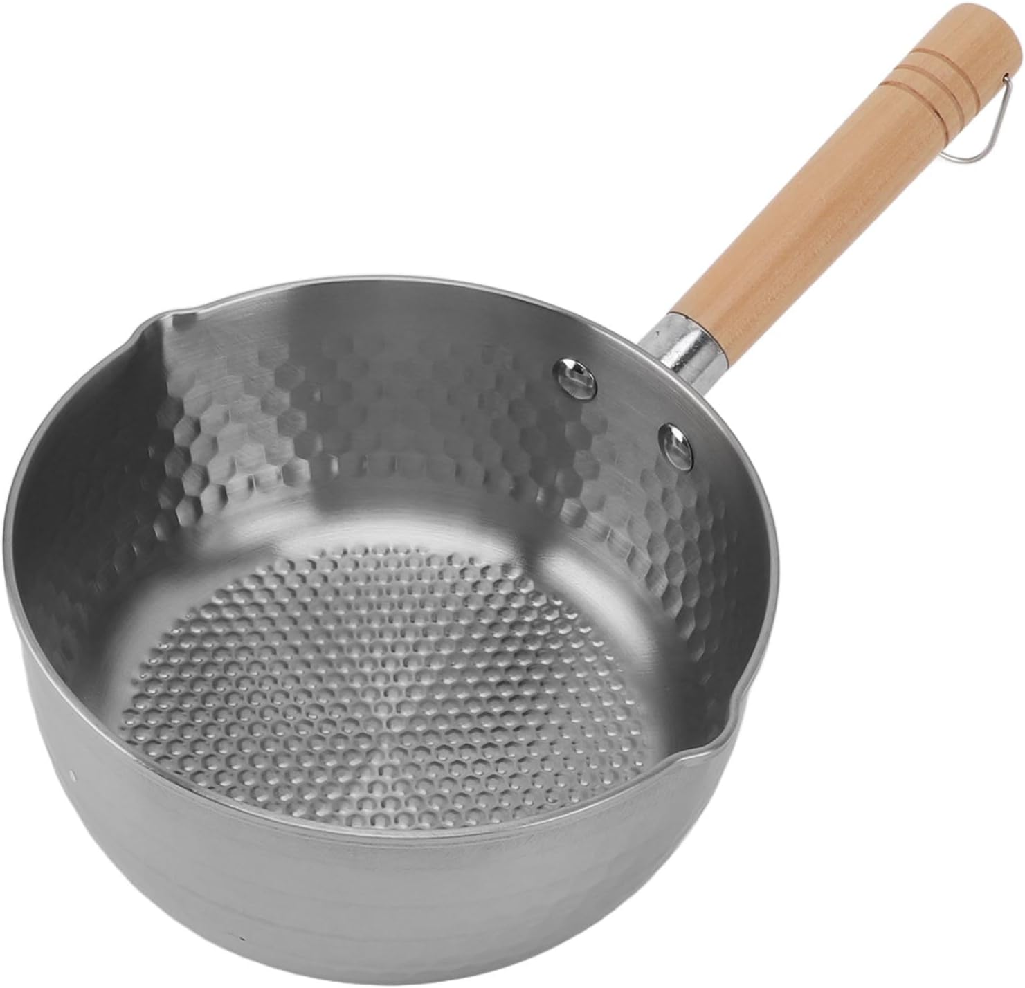 Sauce Pan, Non Stick Stainless Steel Saucepan with Wood Long Handle, Small Milk Pot Pan, Compatible for All Stove Top (18Cm) image number 1