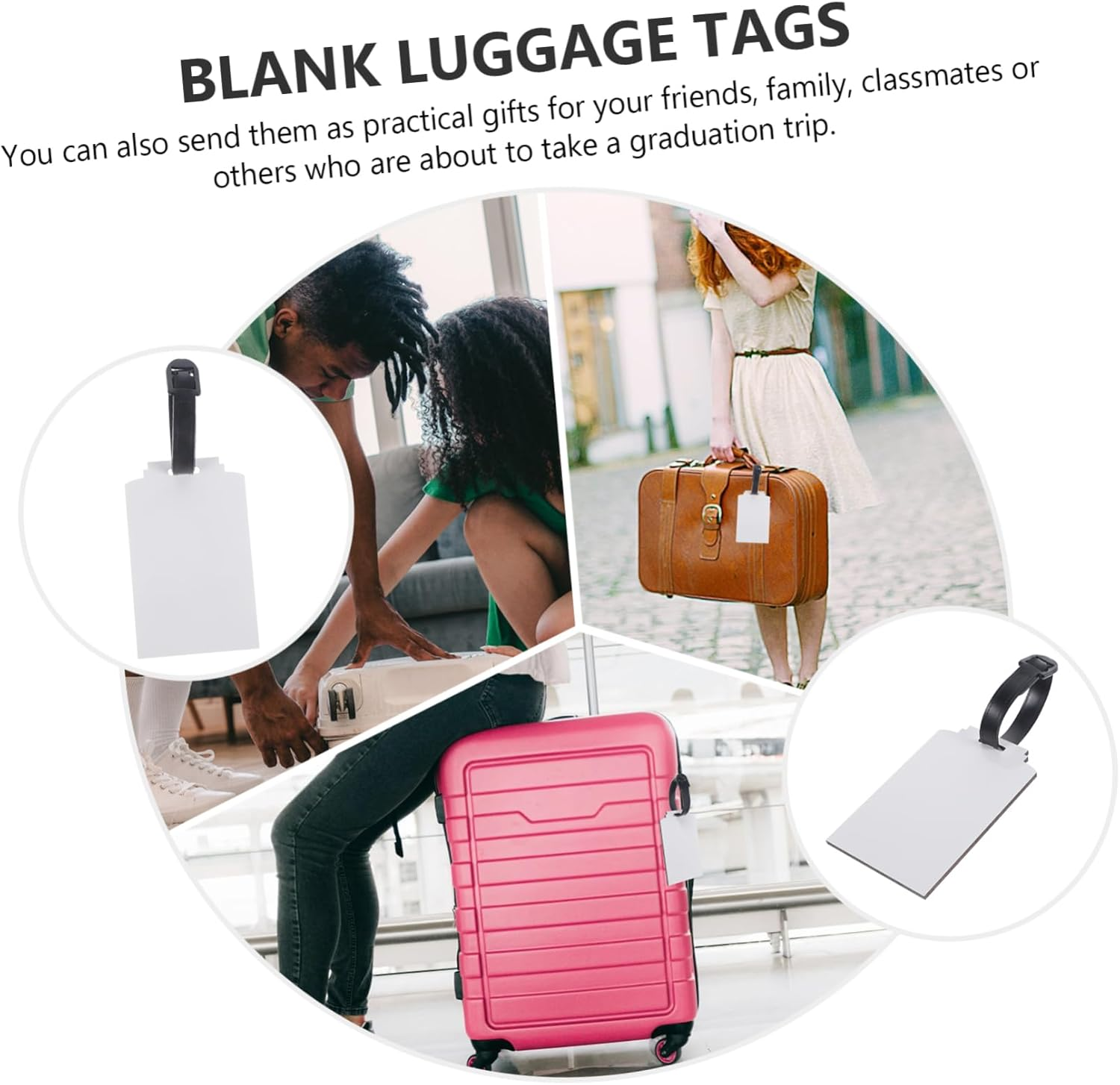 KONTONTY Thermal Transfer Luggage Tag Blank Suitcase Labels for DIY Sublimation Blank Luggage Tag Heat Transfer for Travel and Cruise Essentials image number 5