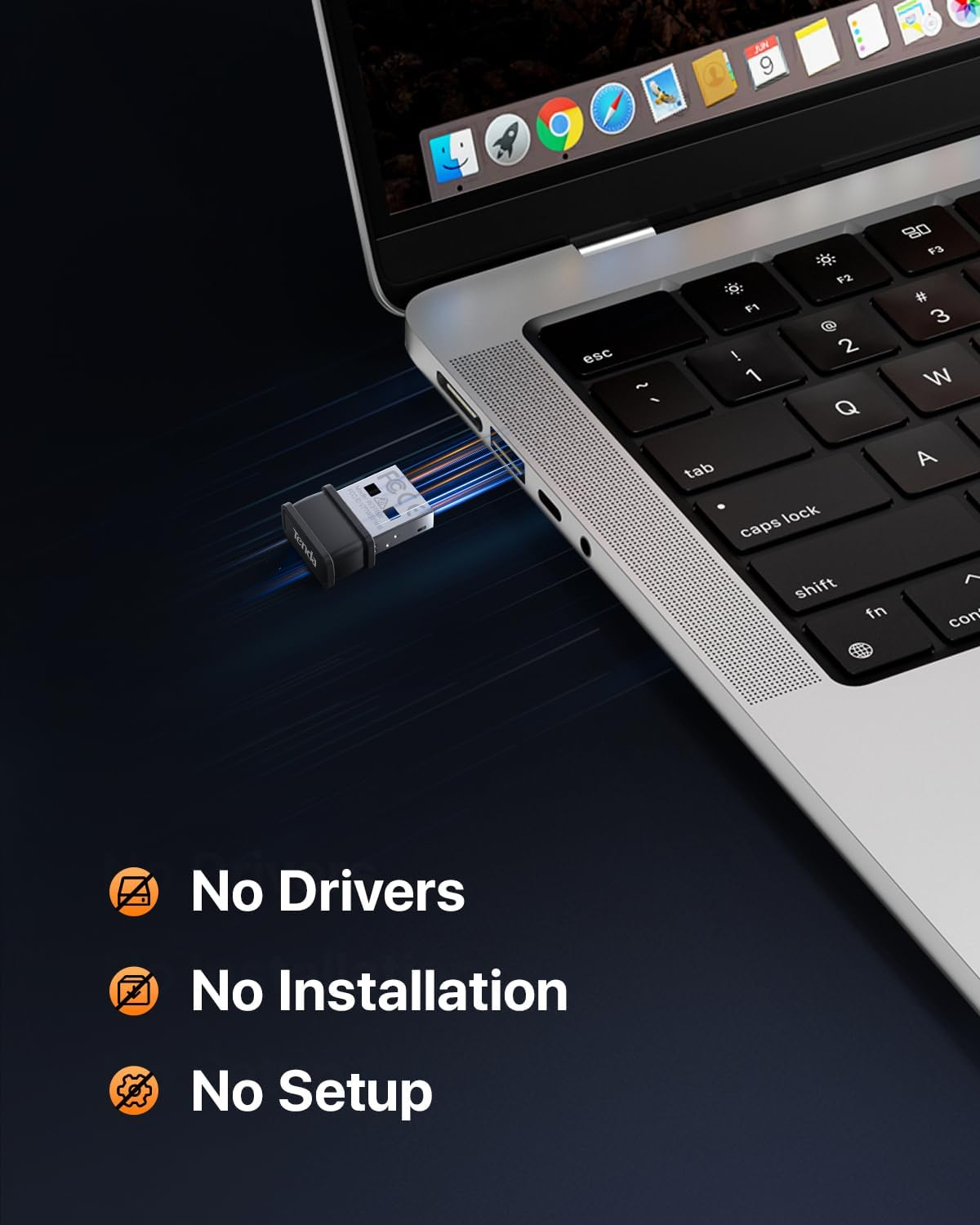 Tenda W311MI Wifi 6 USB Adapter AX300, USB Wifi Dongle for PC, High-Speed 300Mbps, Built-In Antenna, Integrated AP, WPA/WPA2 Security, Compatible with Windows 7/10/11. image number 3