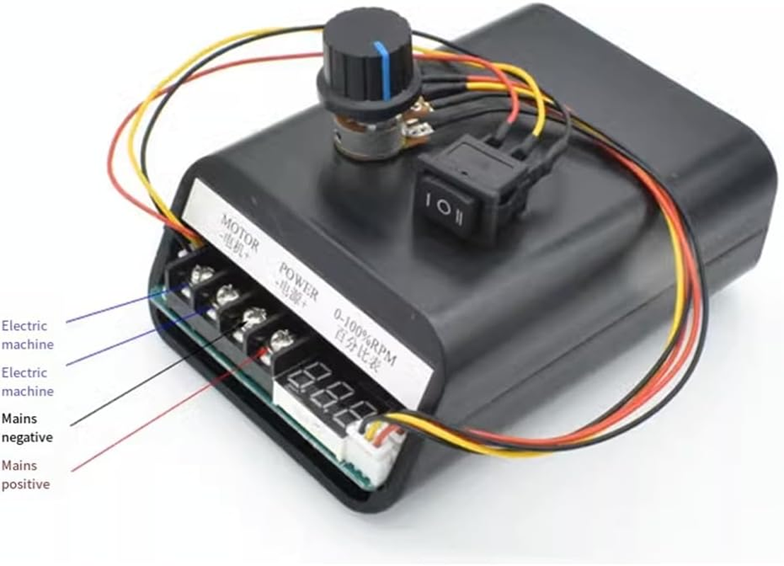 RESFNSE DC 10-55V 60A PWM Motor Speed Controller 0-100% RPM LED Digital Adjustable CW CCW Forward Reverse Motor Control Switch 1 Pcs