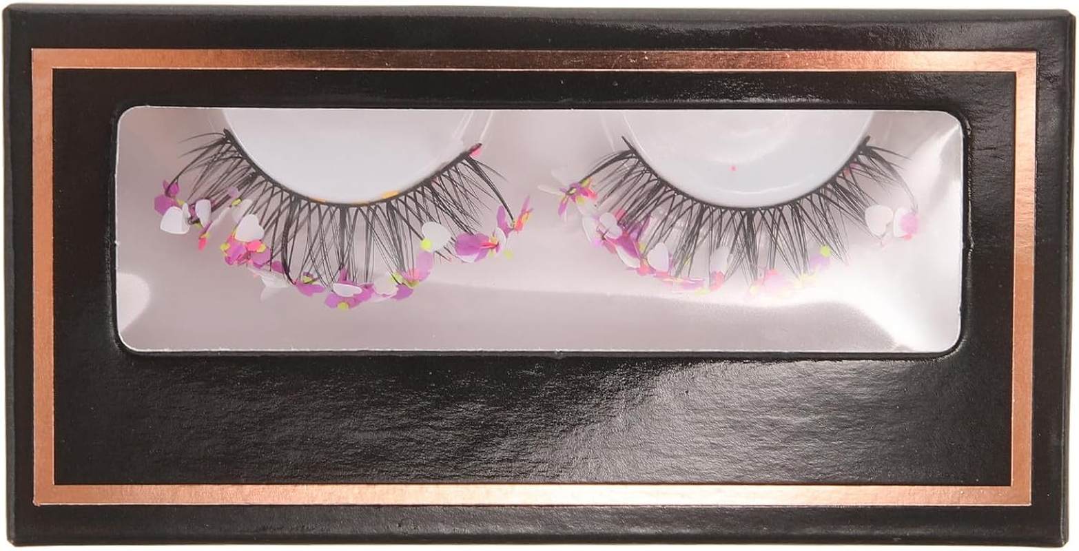 DECOMELODY Colored Glitter False Eyelashes Decorative Lashes with Luminous Stage Makeup for Festival Party Use image number 4