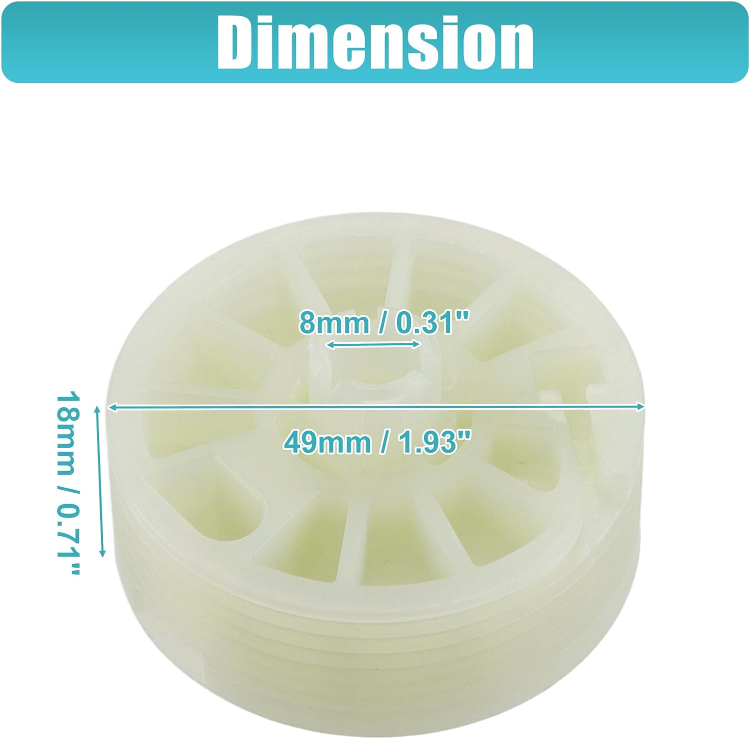 X AUTOHAUX 4Pcs Window Regulator Drum Gear Spool for Kia Sportage 2016-2020 Glass Regulator Sprocket Spool Gear for Front Rear Left Windows image number 5