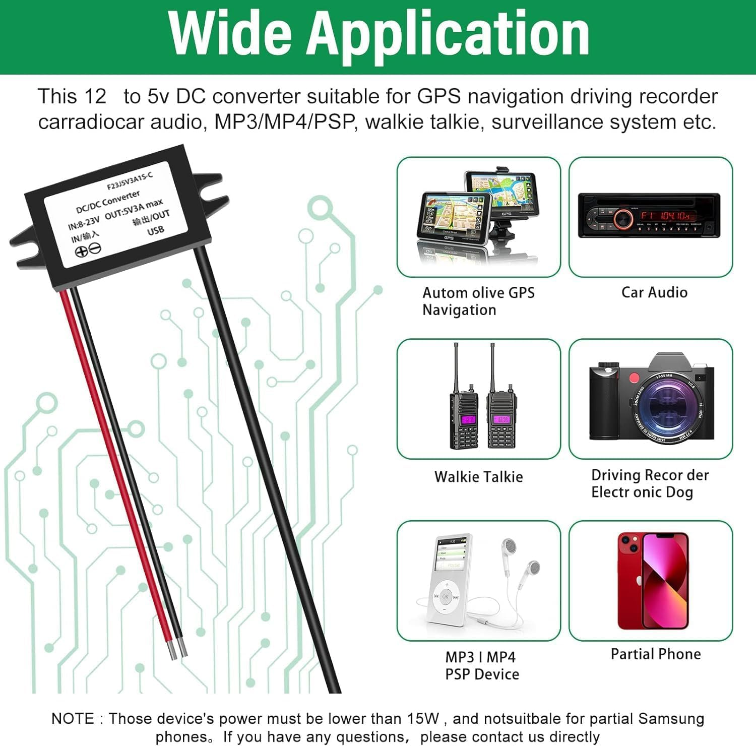 Quick Charge QC3.0 DC 12V/24V to 5V 3A USB Buck Charging Module Step down Voltage Regulator Car Power Converter Adapter (03-USB) image number 5