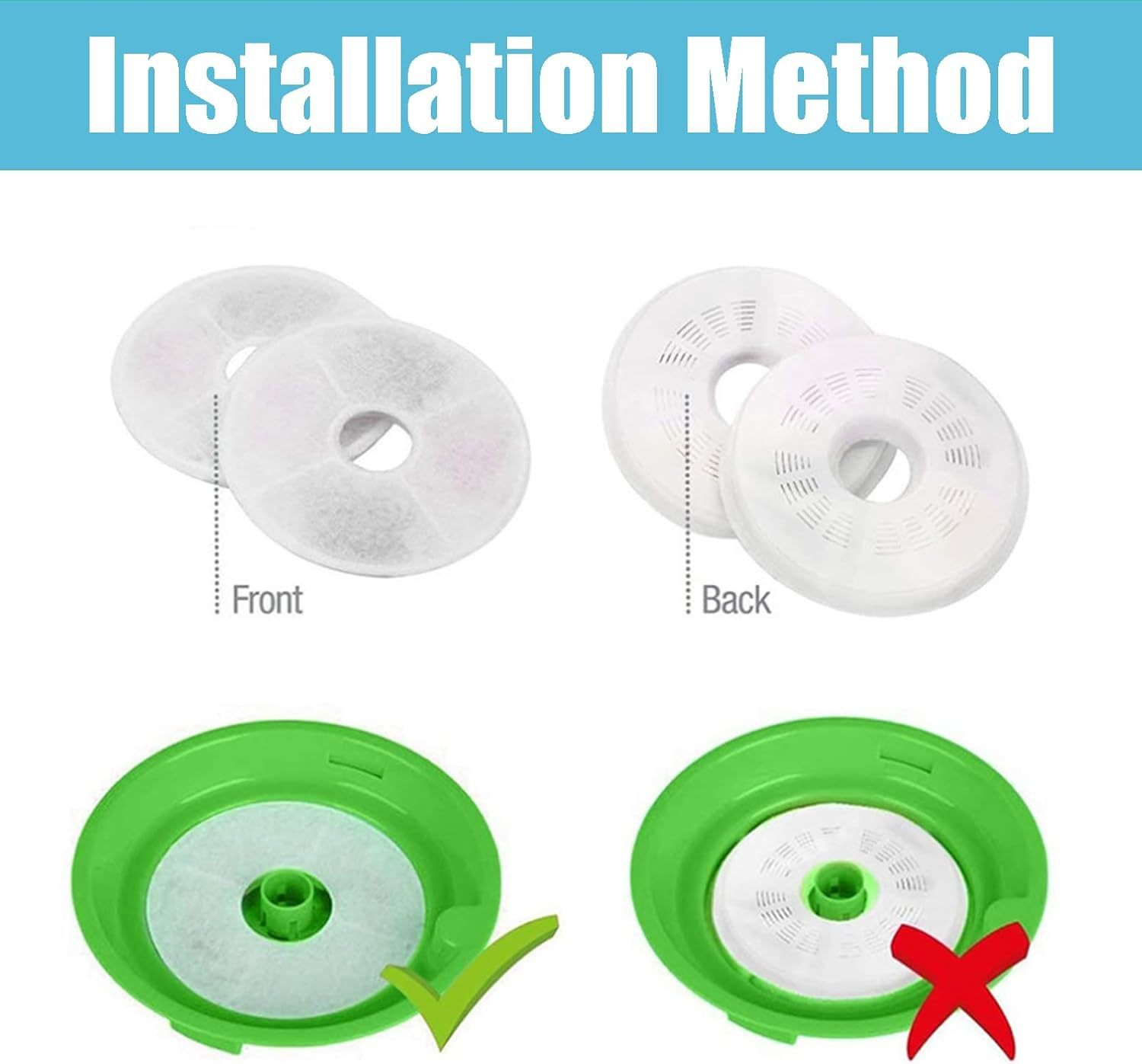 Gekufa Cat Fountain Filter, 8 Peck Triple Action Filter, Triple Effective Replacement Filter, Drinking Fountain Filter Compatible with 3L Flower Pet Water Dispenser Fountain image number 4