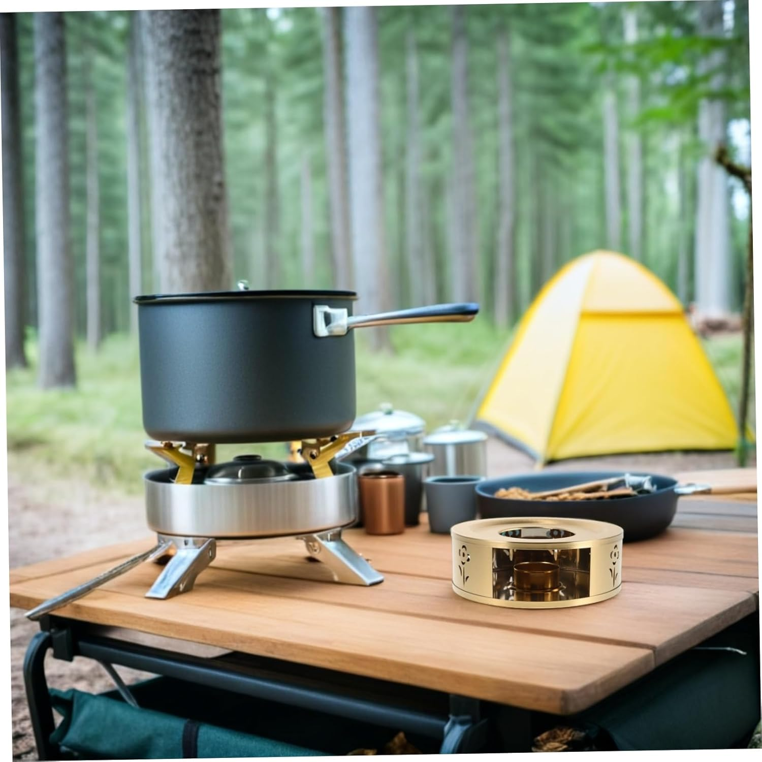 FUNOMOCYA Tea Kettle Warmer: Hollow Flower Teapot Warmer Stand Tealight Holder Stainless Steel Teapot Heater for Heating Coffee Espresso Milk Tea image number 6