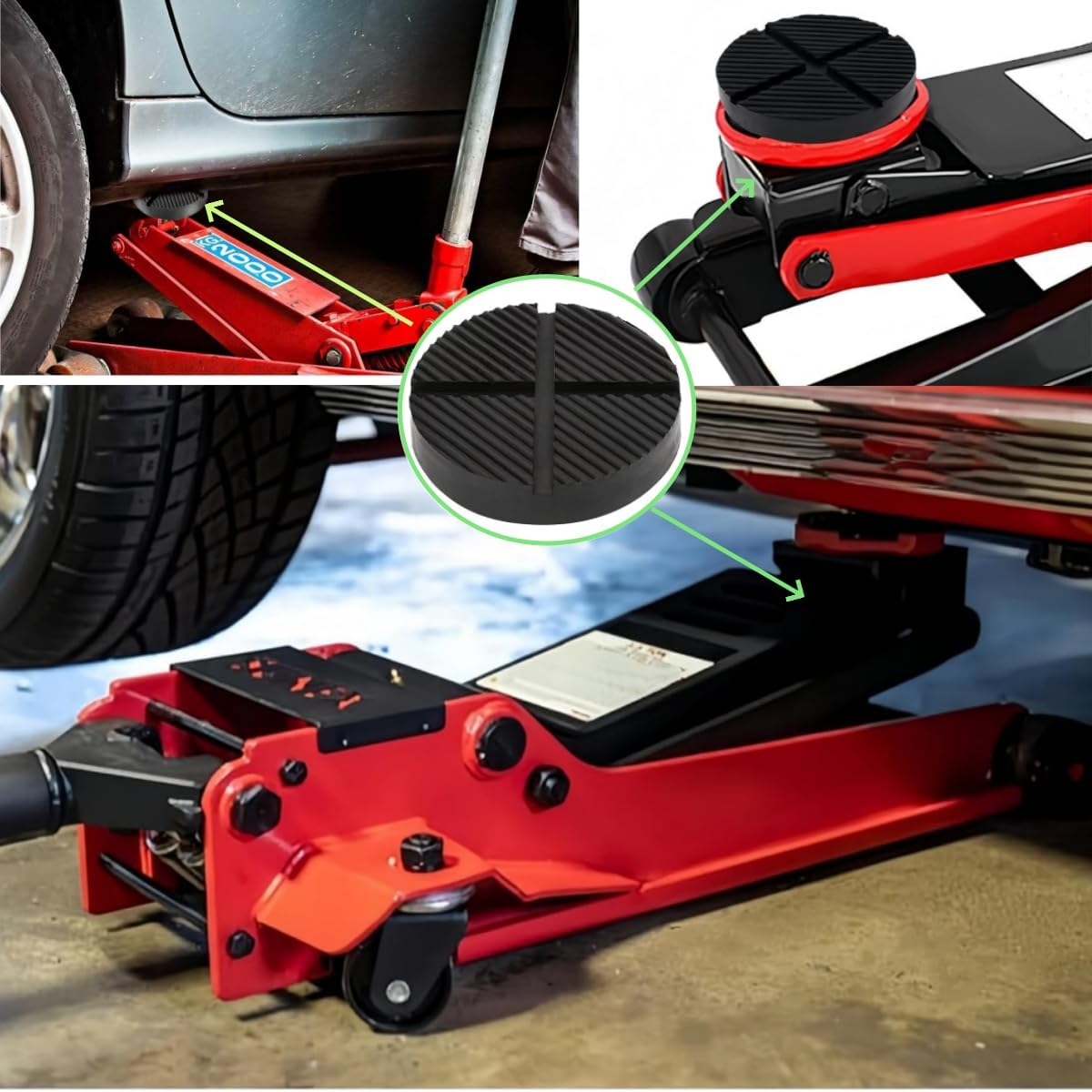 Floor Jack Rubber Pad,Pinch Weld Side Frame Rail Protector Pad,Jack Pad Cross Slotted