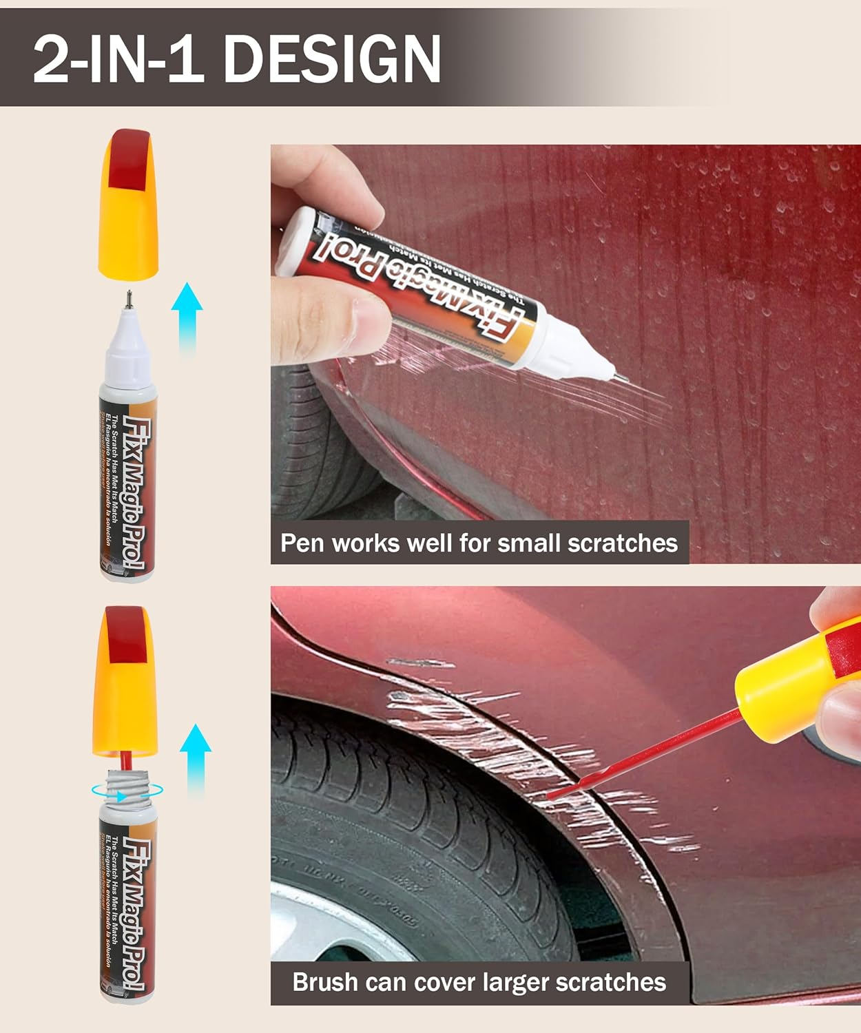 Touch up Paint Pen,Car Scratch Remover for Deep Scratches,Two-In-One Car Paint Scratch Repair Pen,Car Accessories Car Paint Pen Car Touch up Paint,Car Scratch Remover for Deep Scratches (Red) image number 5