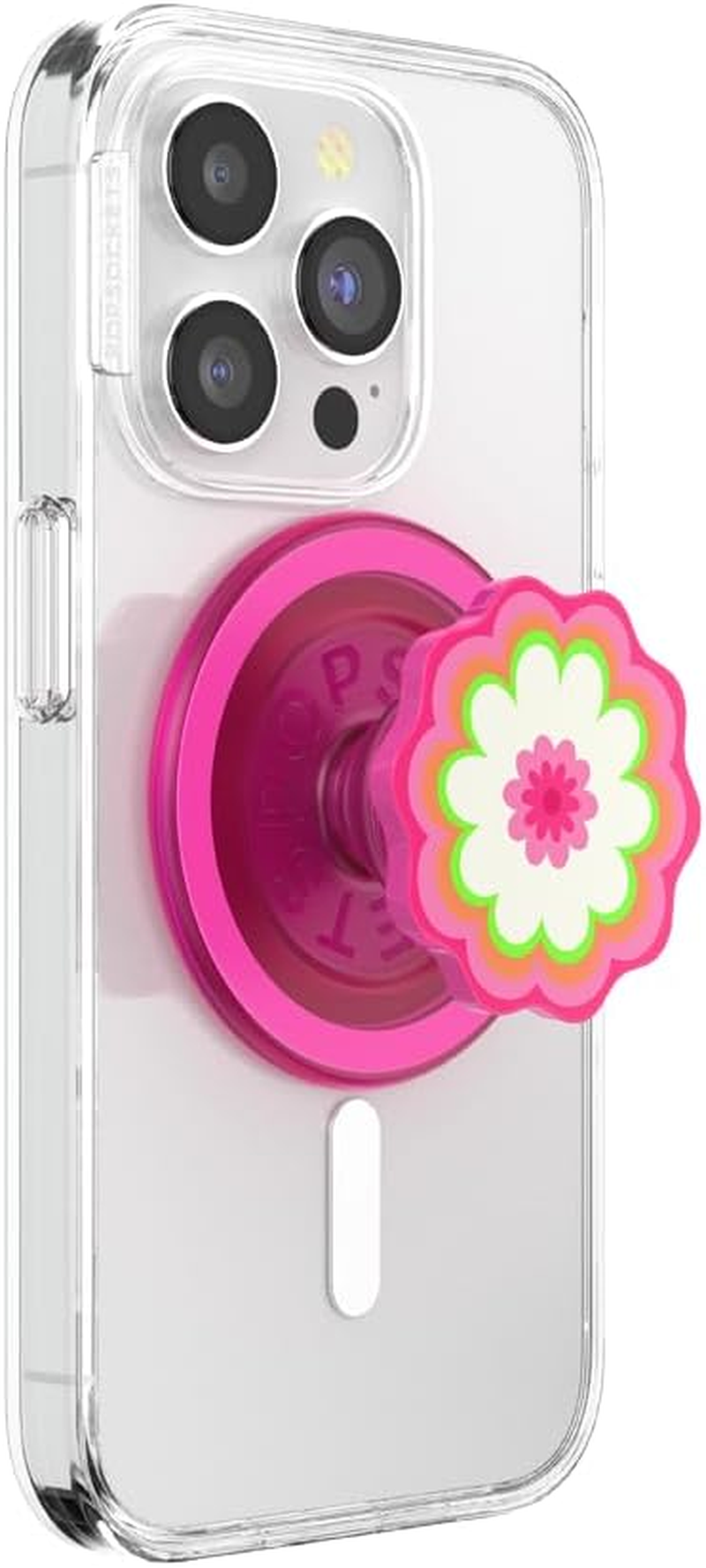 Popsockets round Phone Grip Compatible with Magsafe, Adapter Ring Included, Phone Holder, Wireless Charging Compatible - Pink - Boca Aura (Custom Colour) image number 3