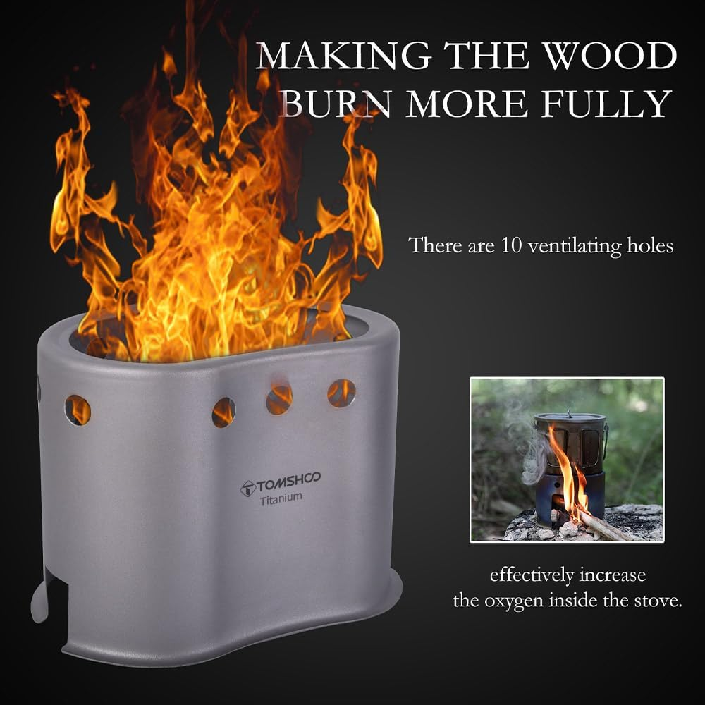 Titanium Pot and Stove Portable Cookware Set Outdoor Camping Cooking Equipment Lightweight Camping Stove Ti锅分体式套装 Convenient and Durable Ideal for Hiking and Camping