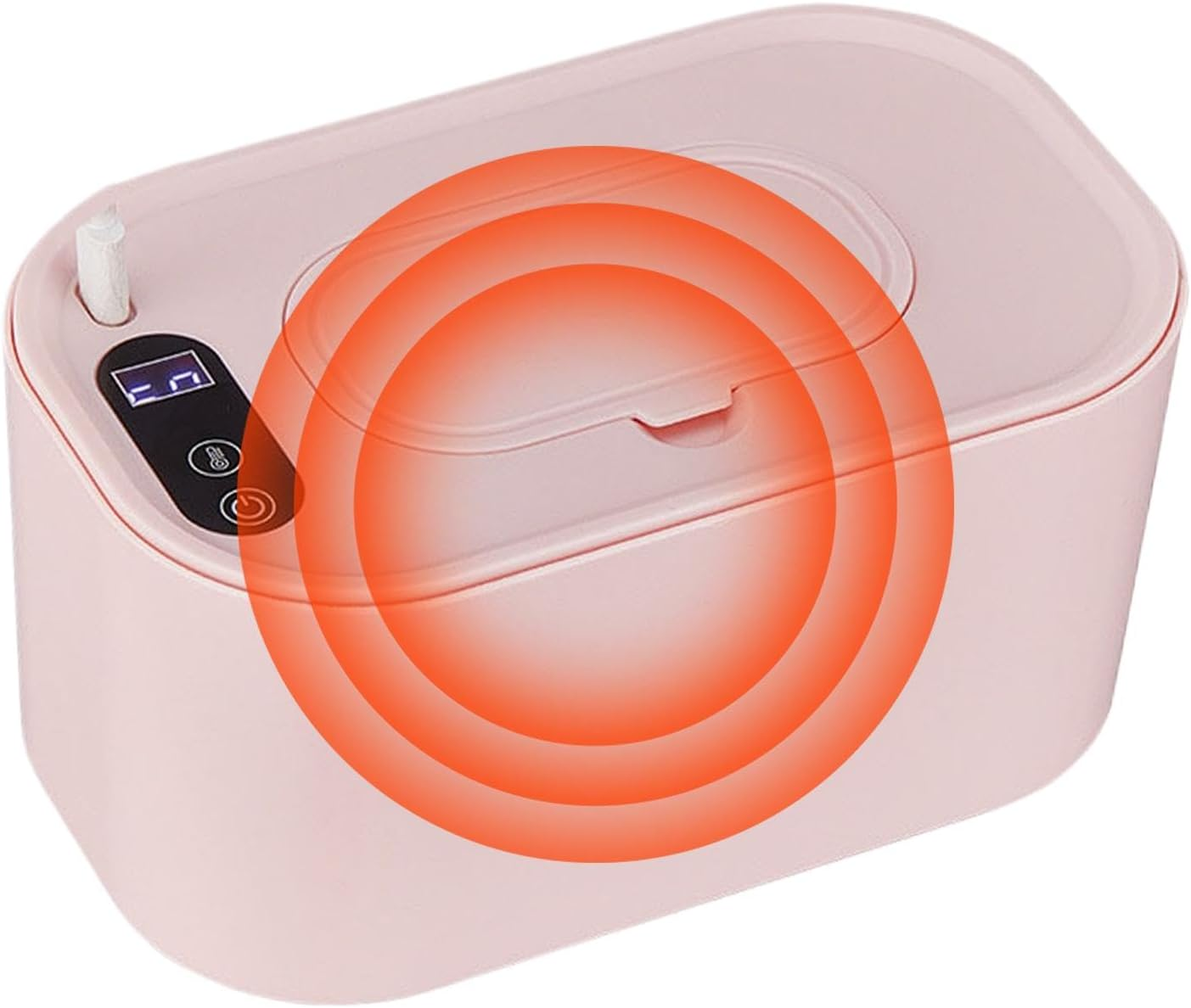 Baby Wipe Warmer, Portable Wipes Dispenser, Large Capacity Wipe Warmer, USB Wipe Warmer, Adjustable Wipe Heater, Portable Baby Wipe Warmer with Adjustable Temperature and Large Capacity for Travel - Pink image number 3