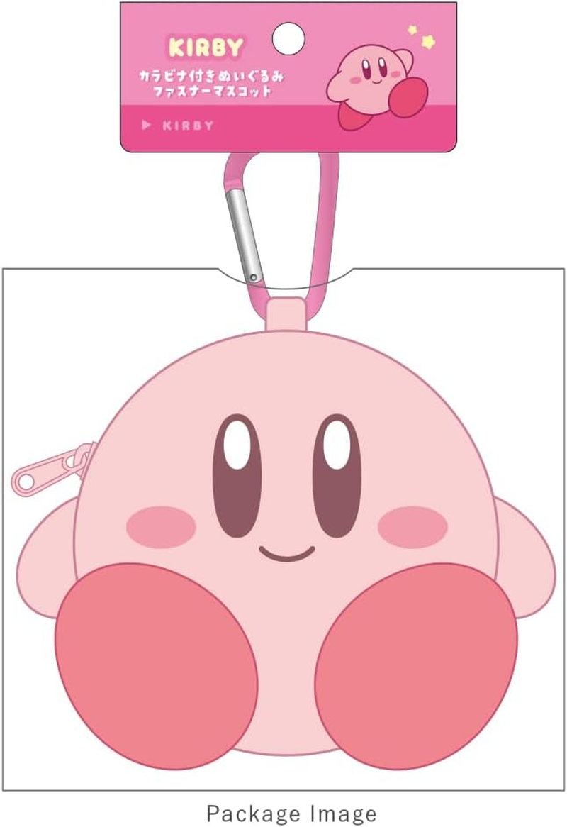 Tee'S Factory Kirby Plush Zipper Mascot with Carabiner, Approx. H 6.5 X W 5.5 X D 3.0 Inches (165 X 140 X 75 Mm) (Excluding Carabiner) HK-5546736KB