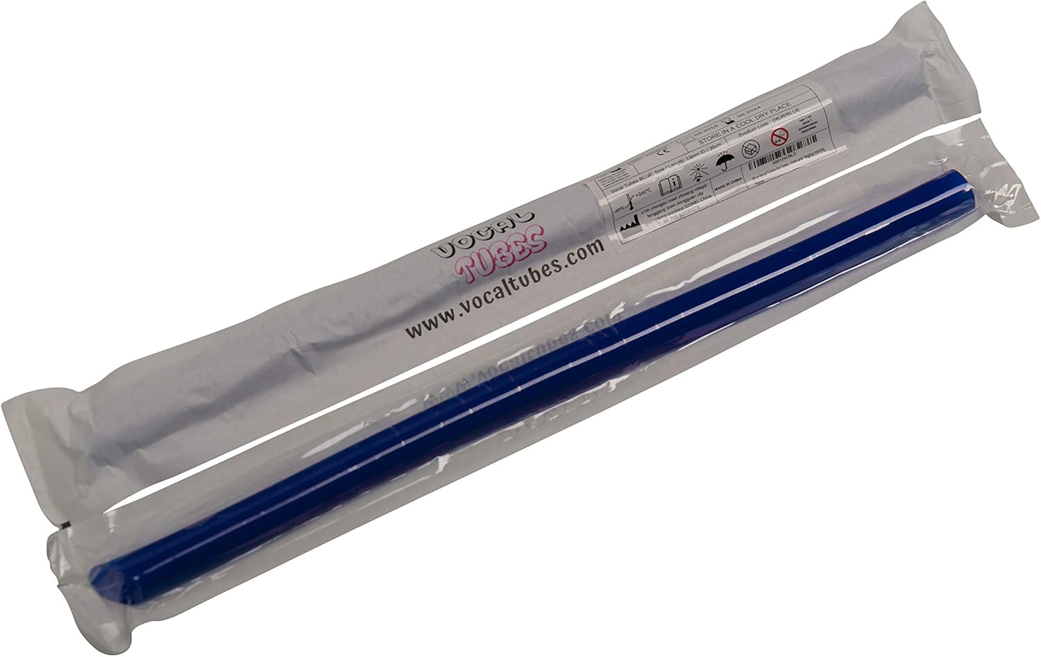 Blue Vocal Tubes for Speech Therapy and Singing Therapy Straws for Vocal Health - Set of 2 Silicone Tubes for Water Resistant Voice Therapy and Tube Phonation Singing Exercises and Singing Training image number 1