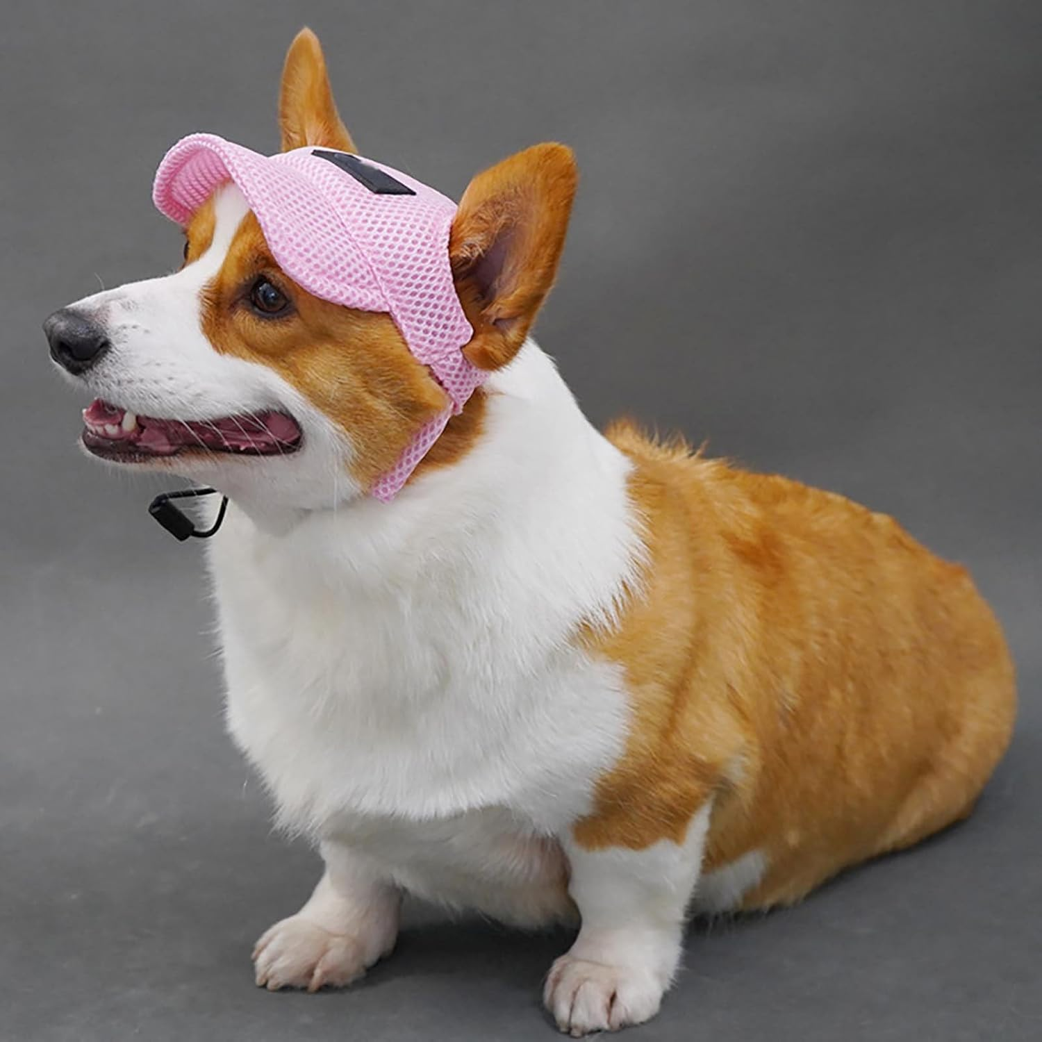 UOSIA Dog Hats for Large Dogs Pet Puppy Visor Hats Adjustable Doggy Summer Beach Hat with Ear Holes and Neck Strap Cute Dog Sunbonnet Headdress for Outdoor Golden Retriever Hat(Pink,Xl) image number 3