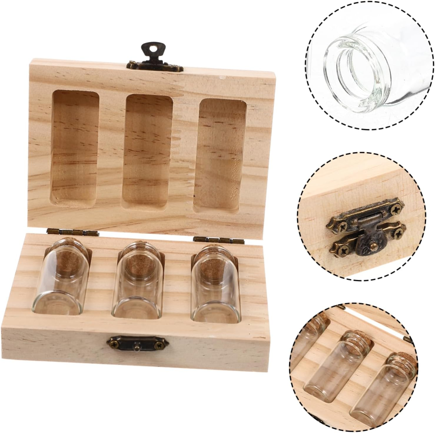 Wooden Storage Box for Teeth Preservation Fetal Hair Collection Box Souvenir Storage Bottle for Boy Girl Keepsakes