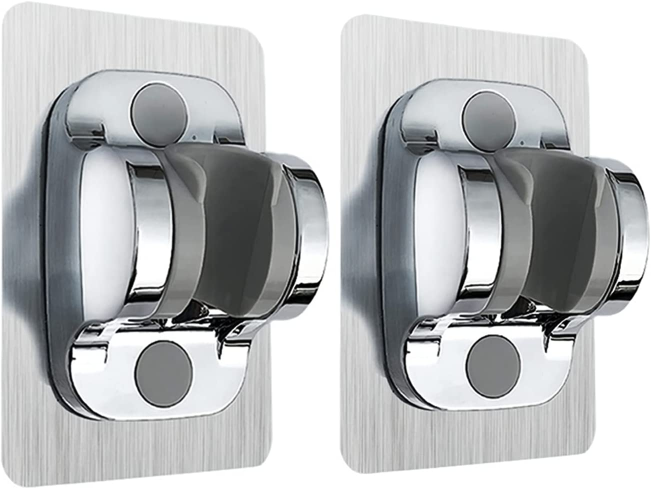 DASITON Large Wall Mount Strong Adhesive Waterproof Handheld Shower Holder,Shower Head Holder,For Rv Shower Kids Shower Bathroom Shower(Silver 2P) - Black 2P image number 2