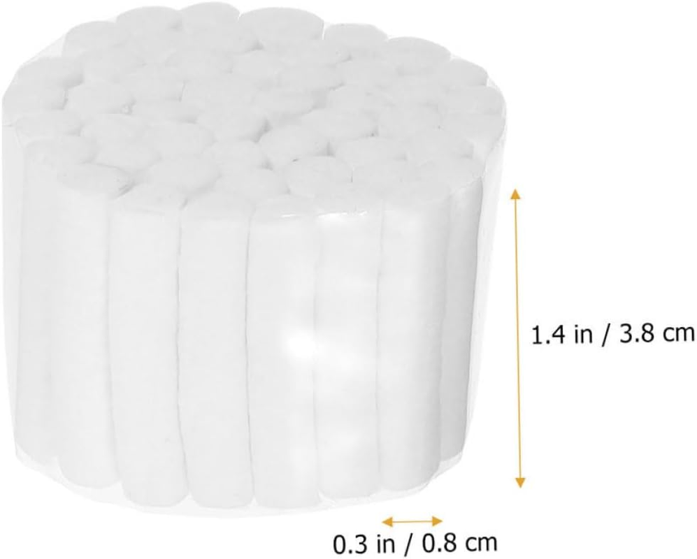 100 Pcs Medium Cotton Rolls for Nose Bleed Plugs and Dental Use Highly Absorbent Medical Cotton Rolls for Adults and Soft Disposable for Liquid Absorption image number 3