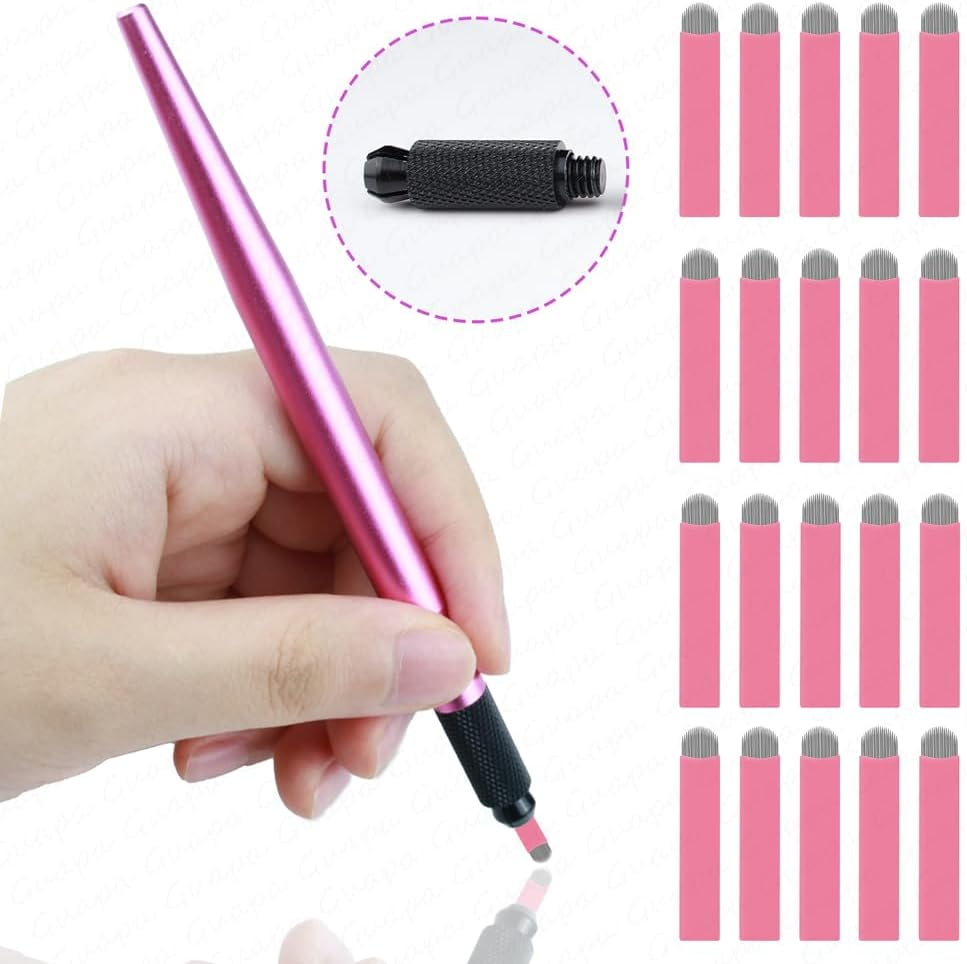 Microblading Handles Manual Microblading Pen with Nano 0.15Mm Blade Microblade Holder for Eyebrow Lip Microblading Kit image number 6