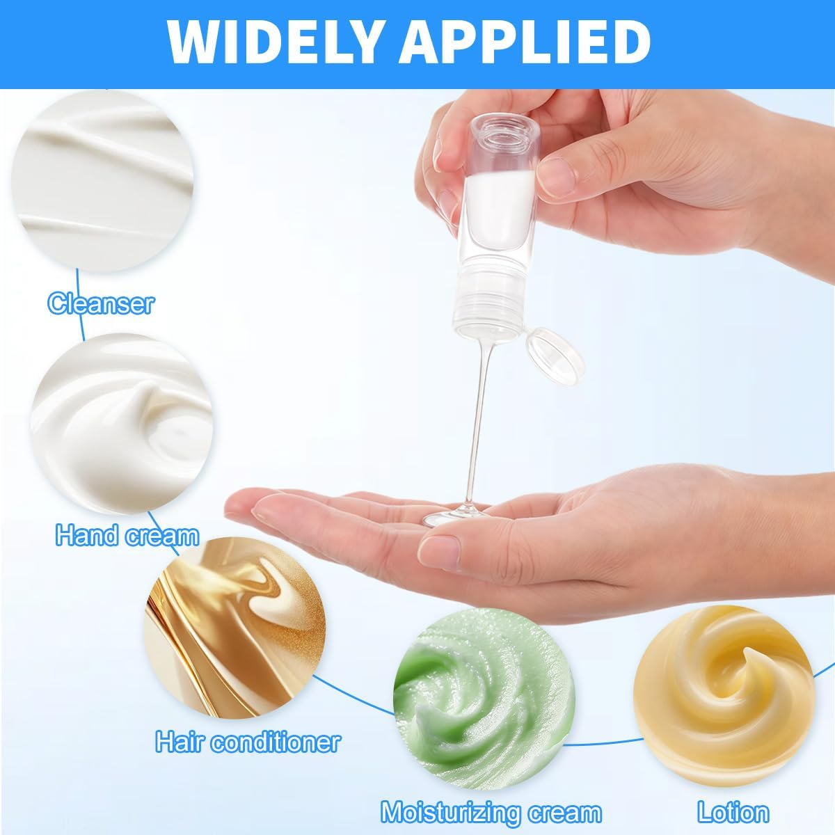 OHEETU 12Pcs 20Ml/0.7Oz Empty Clear Plastic Squeeze Bottles with Transparent Flip Cap Travel Sample Shampoo Shower Gel Lotion Cosmetic Storage Containers Vials image number 1