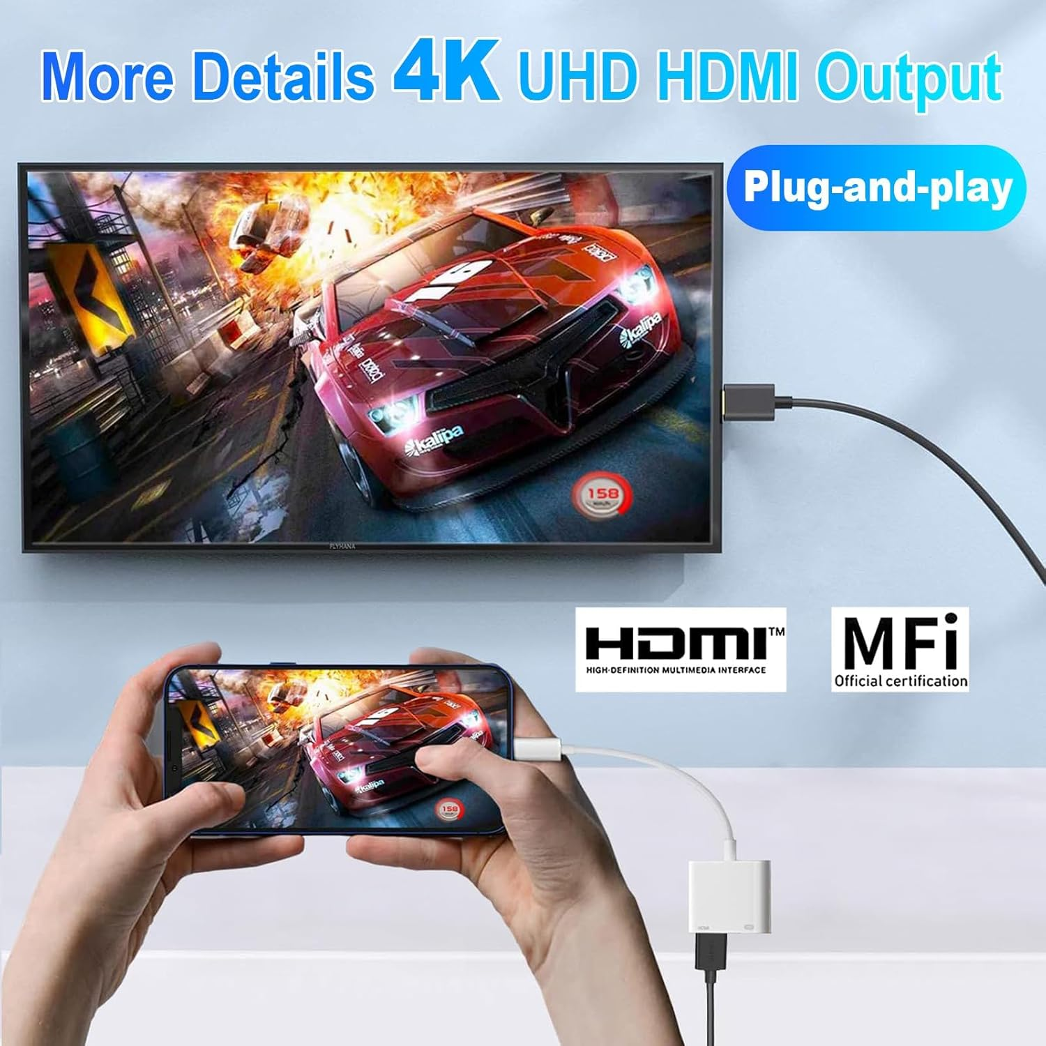 USB-C to HDMI Adapter, 4K Type-C to HDMI Adapter with 100W Charging HD Video Audio Sync Screen Converter AV Adapter for Iphone 16/15 Series Ipad Macbook, More USB-C Phones Tablet Laptop Etc image number 3