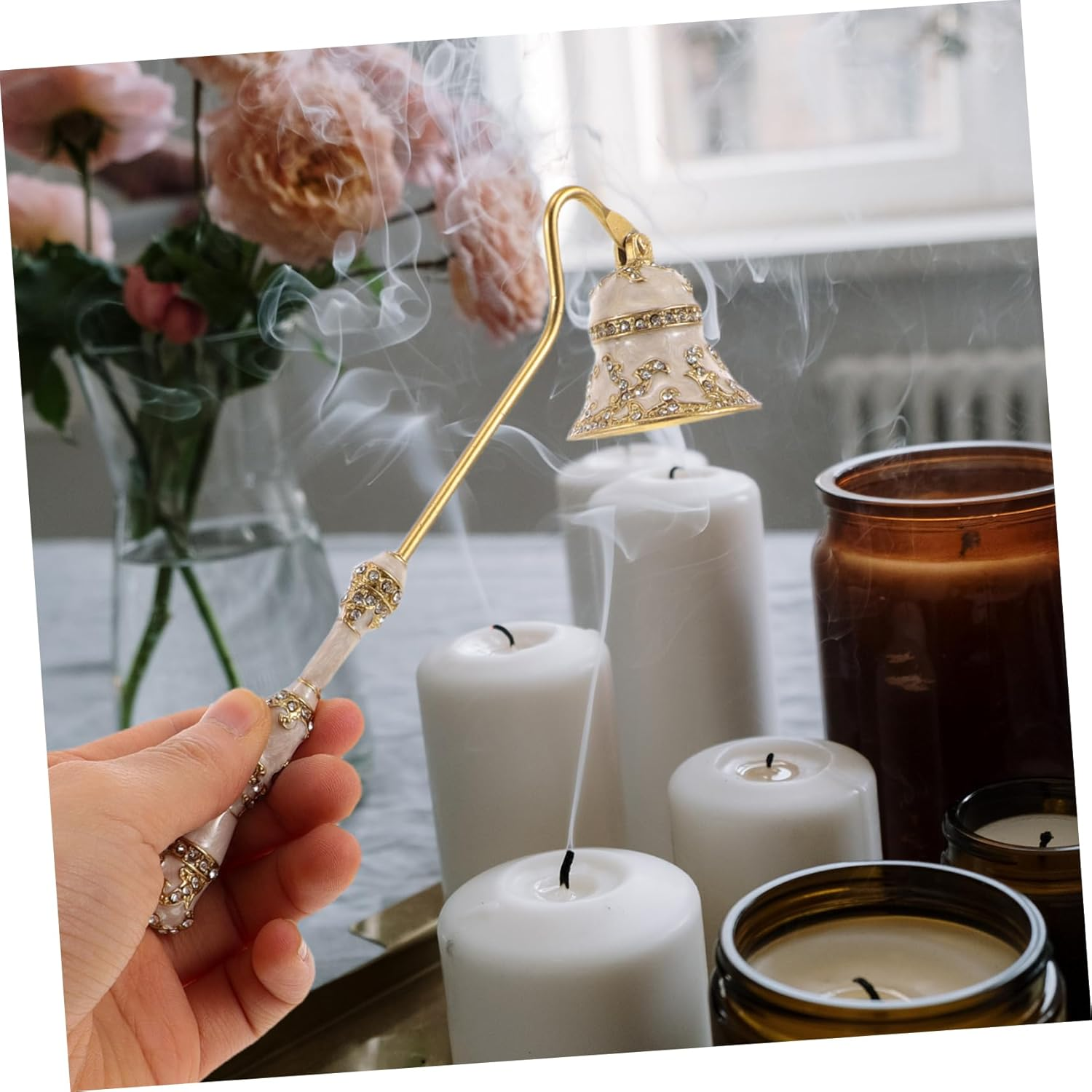 Decorative Tea Light Snuffer Aromatherapy Candle Wick Tool Vintage Candle Care Accessory for Home image number 2