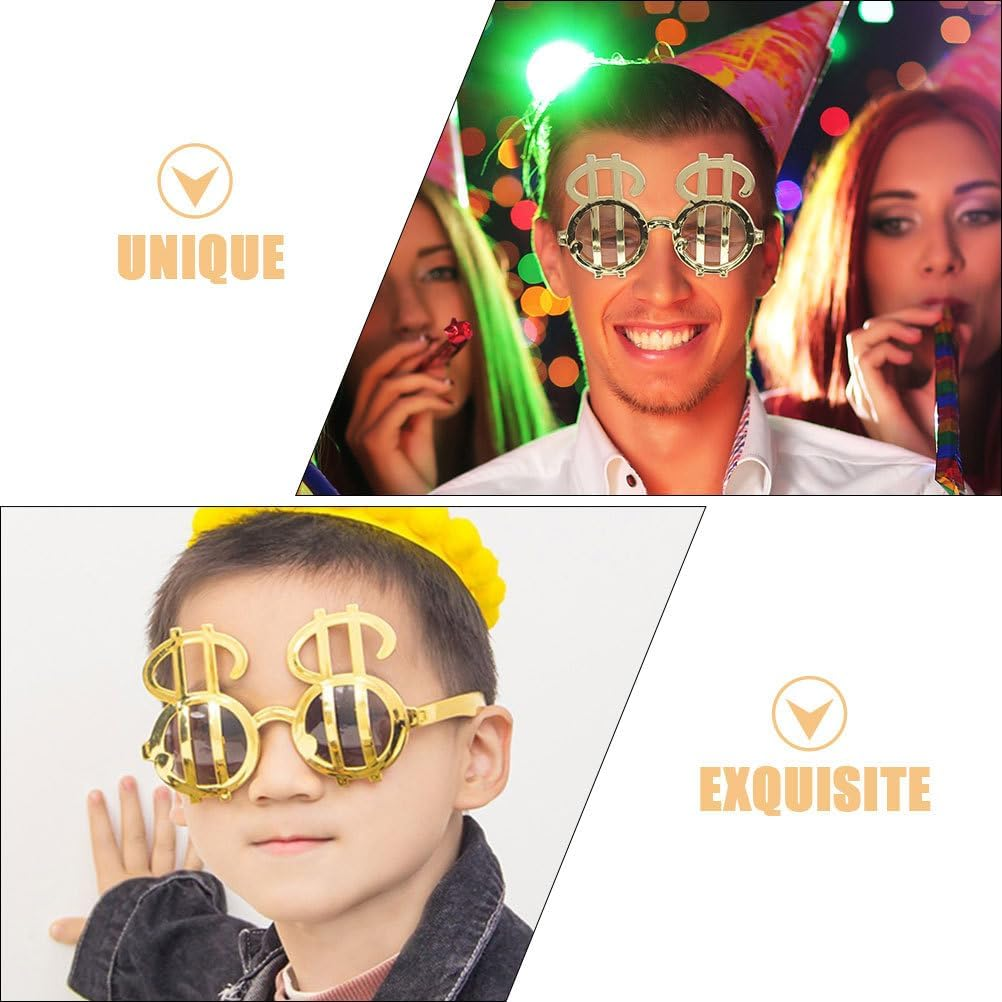 Coin Glasses Funny Party Eyewear Lightweight Plastic Glasses Photo Booth Props Novelty Festival for Adults and Kids image number 3