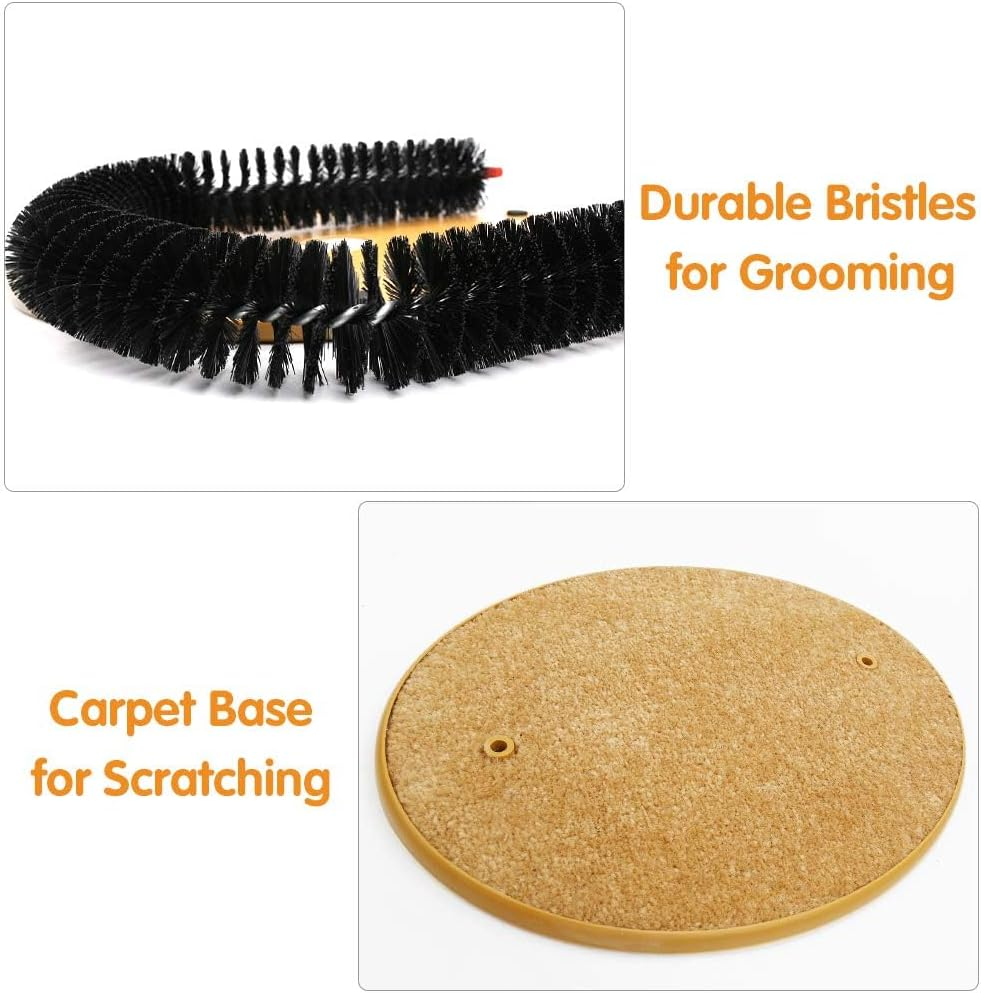 Cat Self Grooming Brush and Massager with Scratching Board Arch Rubbing Posts for Indoor Cats Hair Shedding Control Face Head Grooming Includes Cute Kitten Toy image number 5