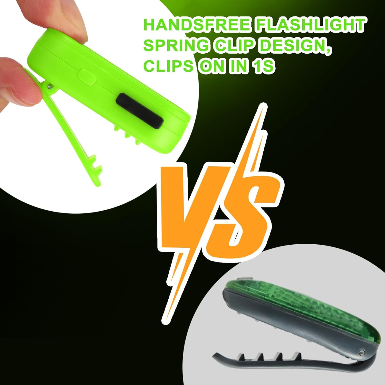 Running Light for Runners, USB Rechargeable Safety Lights for Walking at Night Clip on Torch Waterproof Compact LED Flashlight Work Light Emergency Warning Flashing, for Camping Hiking Dog Walking image number 5