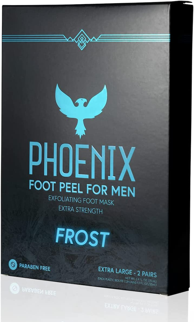 Phoenix Foot Peel (Pack of 2) for Men - Extra Large - Extra Strength - Menthol - Exfoliating Dry Feet Treatment - Callus Remover - Paraben Free image number 2