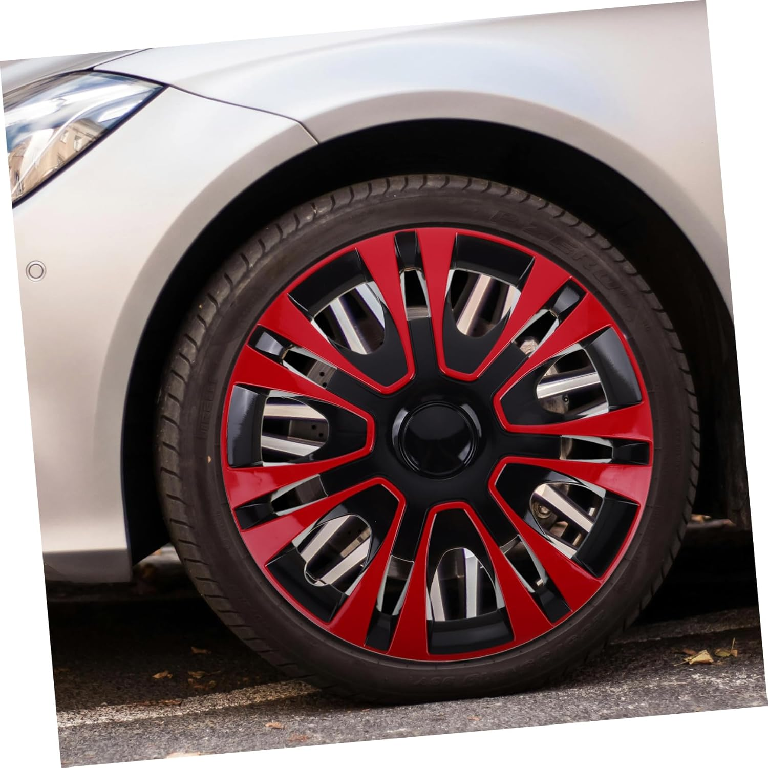 SOESFOUFU 13 Red Hubcaps for Car Wheels Durable Wheel Center Caps for Vehicle Accessories Easy Installation Rim Covers for Conditions image number 1